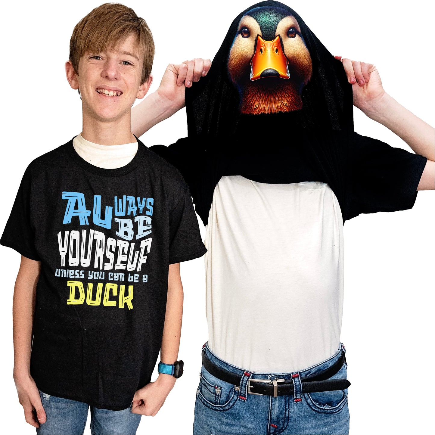 Always Be Yourself Unless You Can Be A Duck Flip Shirt - Funny Duck Face T-Shirt Flip Tee