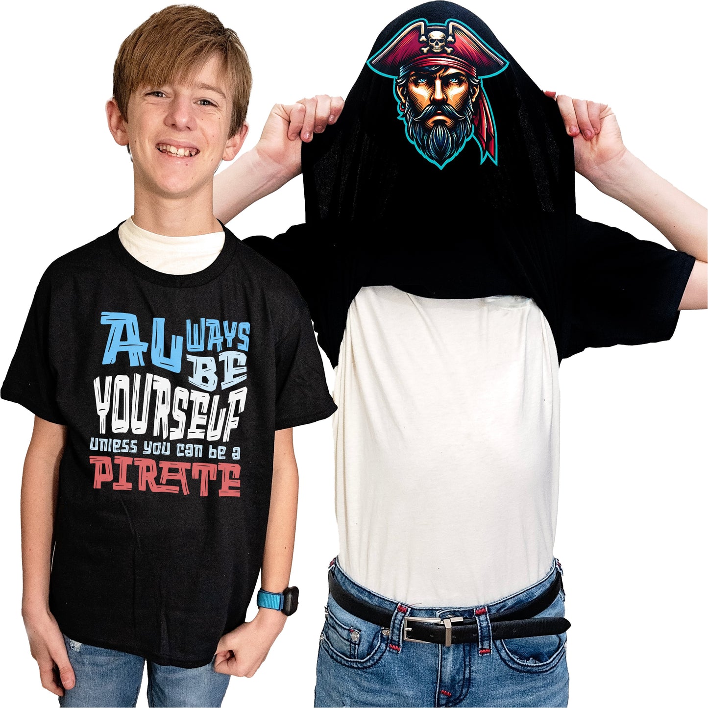 Always Be Yourself Unless You Can Be A Pirate Flip Shirt - Funny Pirate Face T-Shirt Flip Tee