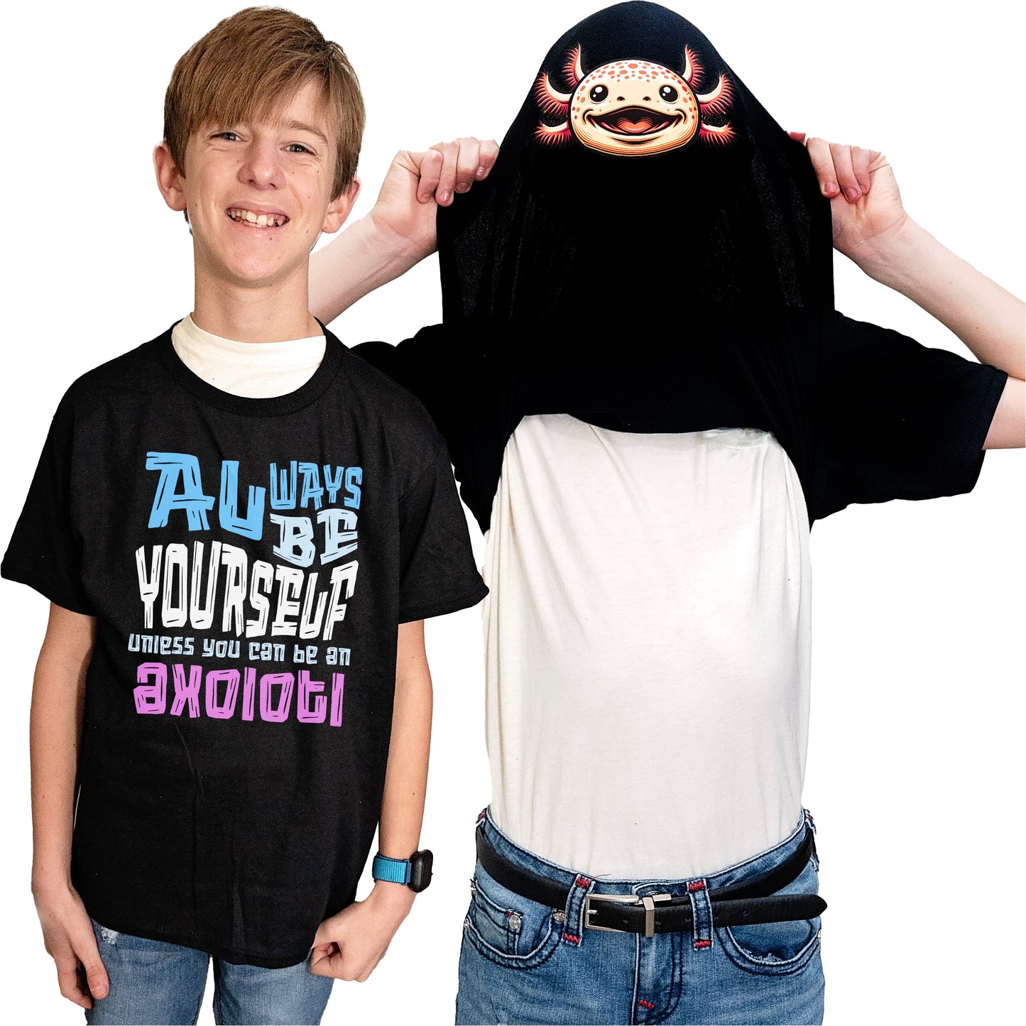 Always Be Yourself Unless You Can Be An Axolotl Flip Shirt - Funny Axolotl Face T-Shirt Flip Tee