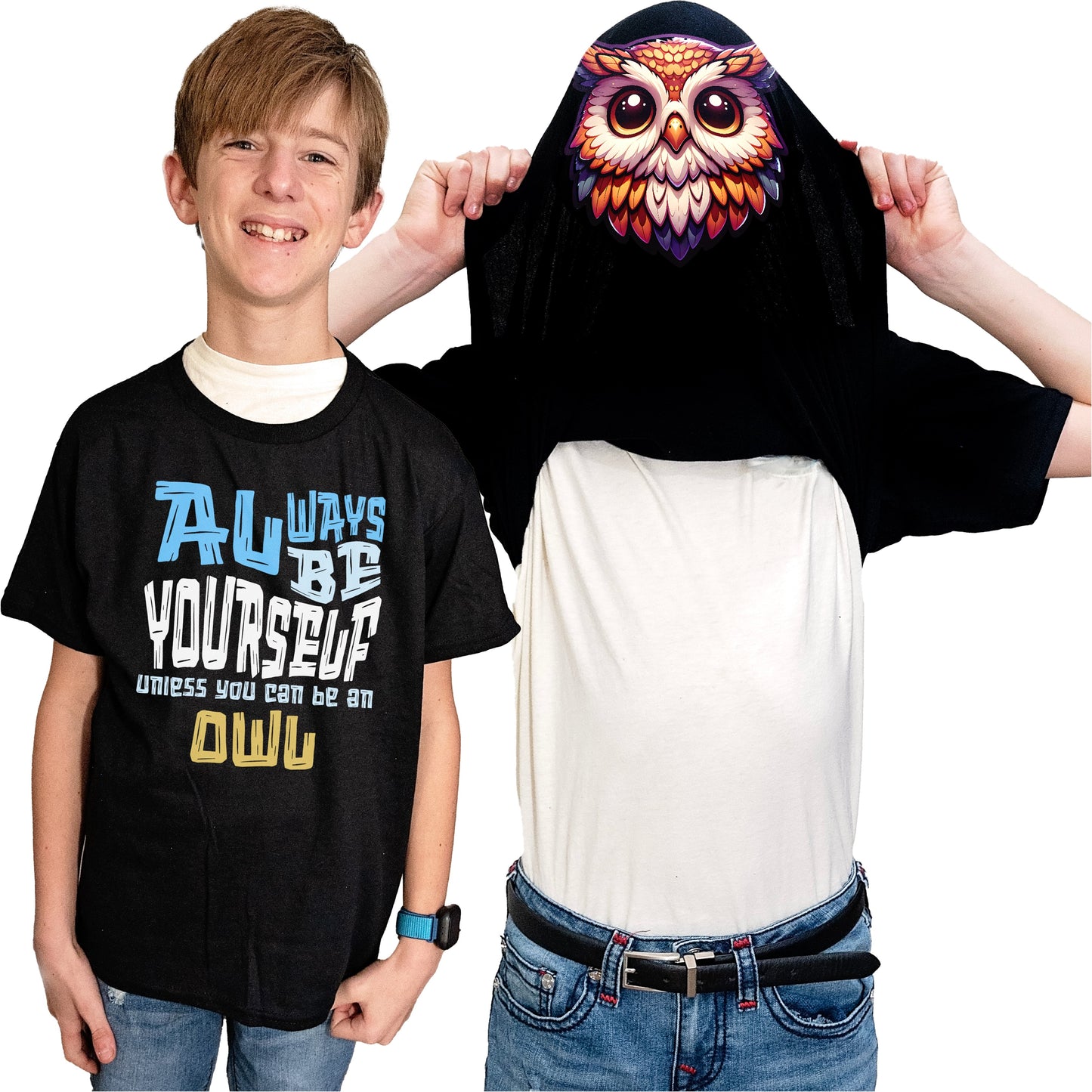 Always Be Yourself Unless You Can Be An Owl Flip Shirt - Funny Owl Face T-Shirt Flip Tee