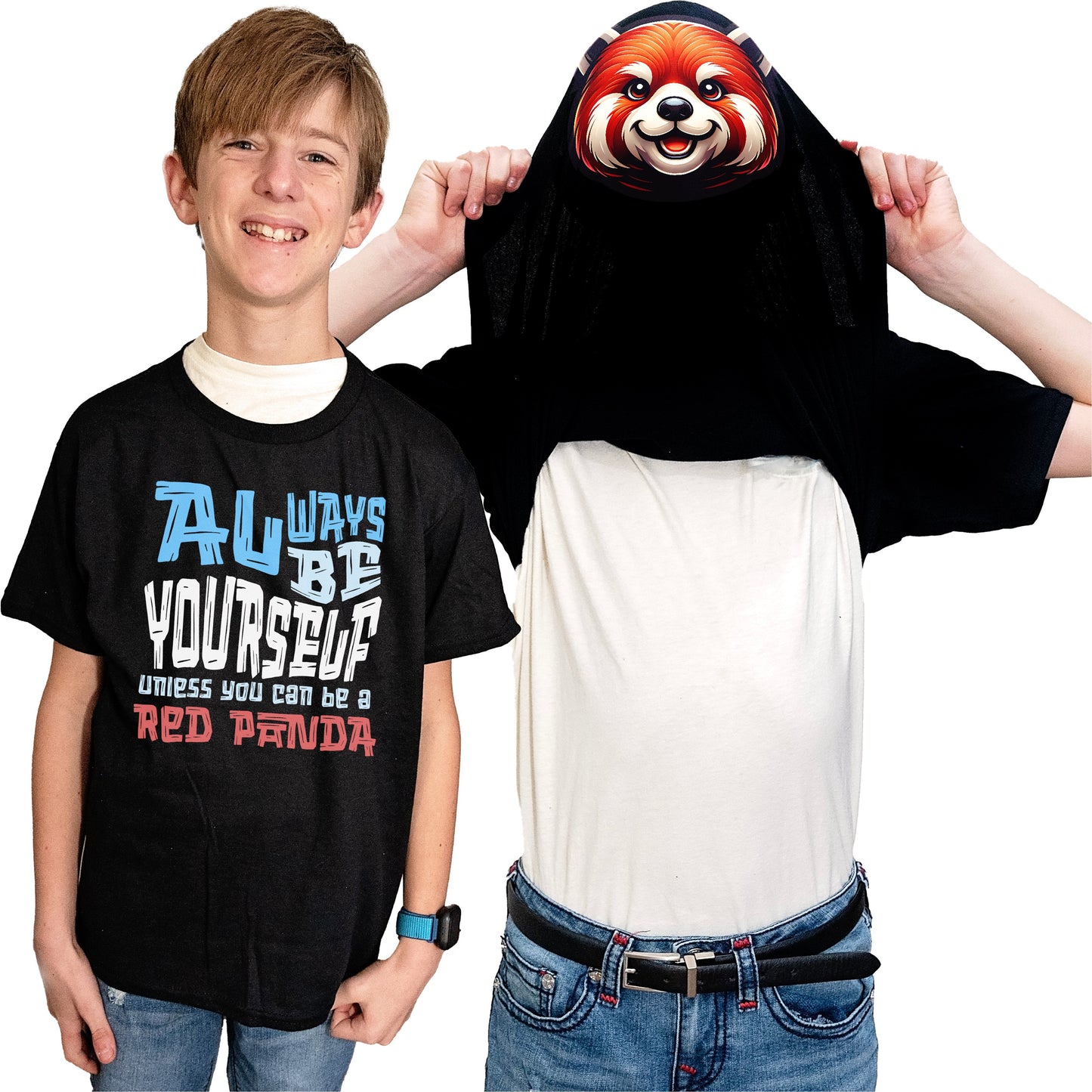 Always Be Yourself Unless You Can Be A Red Panda Flip Shirt - Funny Animal Face T-Shirt Flip Tee