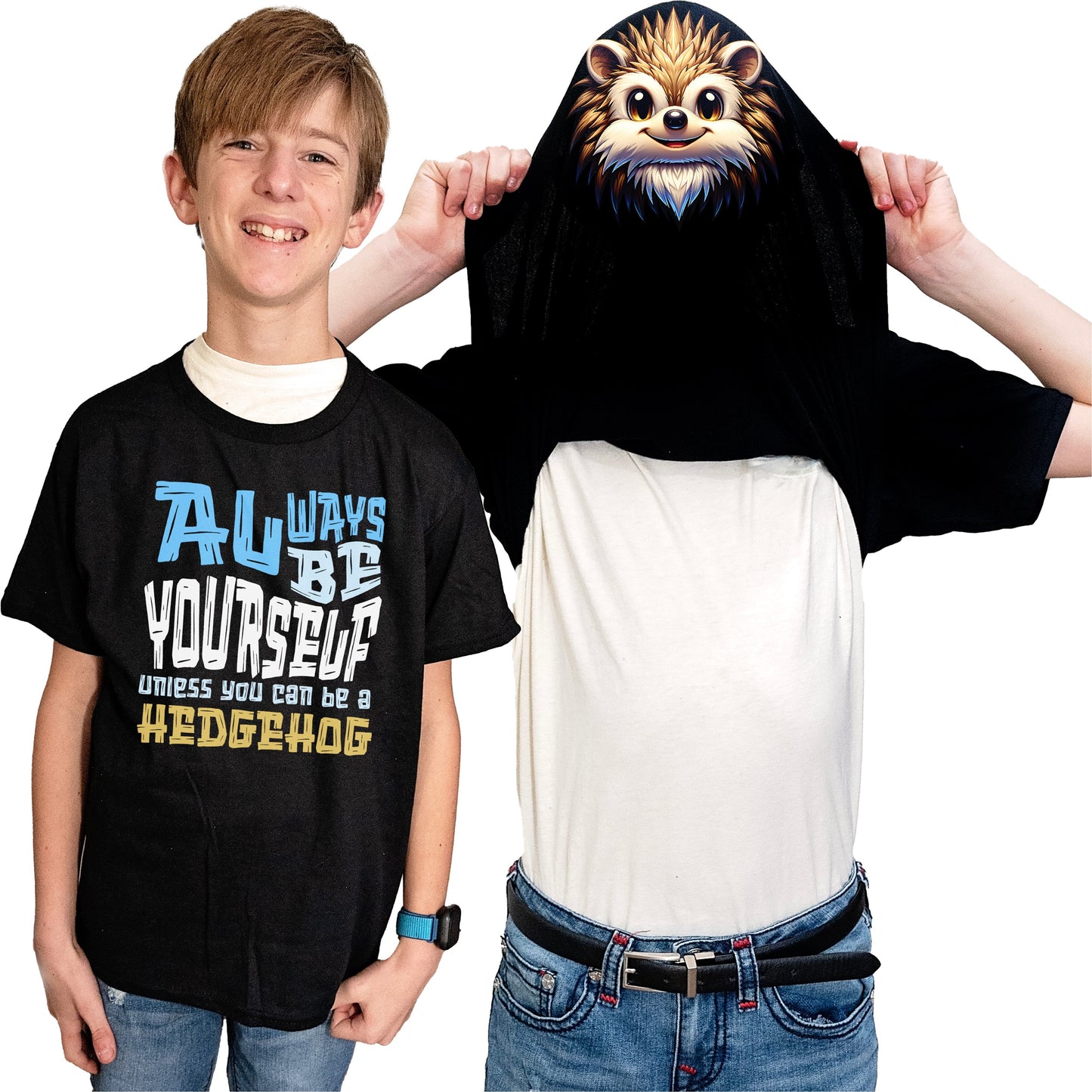 Always Be Yourself Unless You Can Be A Hedgehog Flip Shirt - Funny Animal Face T-Shirt Flip Tee