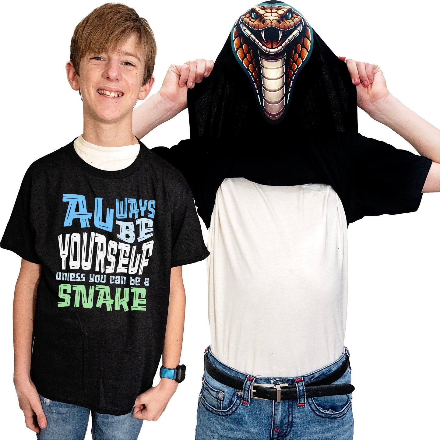 Always Be Yourself Unless You Can Be A Snake Flip Shirt - Funny Cobra Snake Face T-Shirt Flip Tee