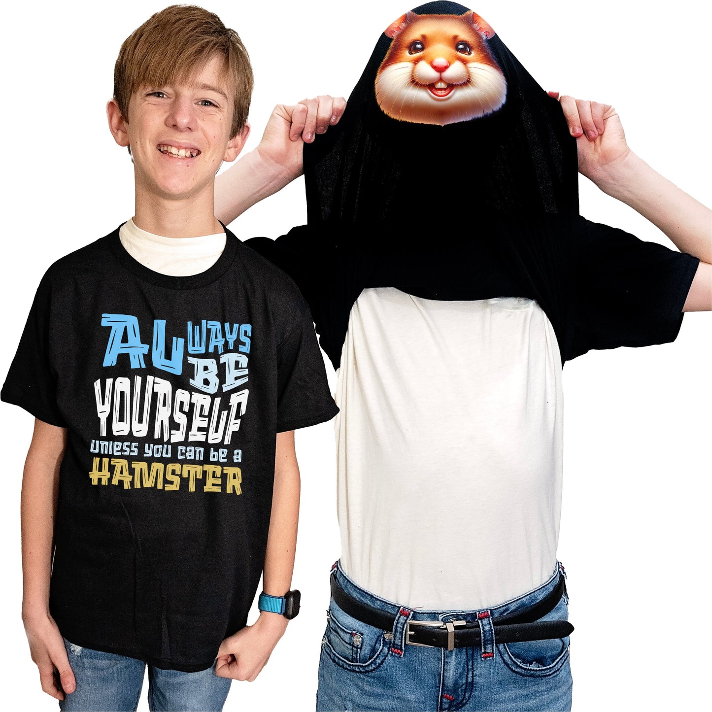 Always Be Yourself Unless You Can Be A Hamster Flip Shirt - Funny Animal Face T-Shirt Flip Tee