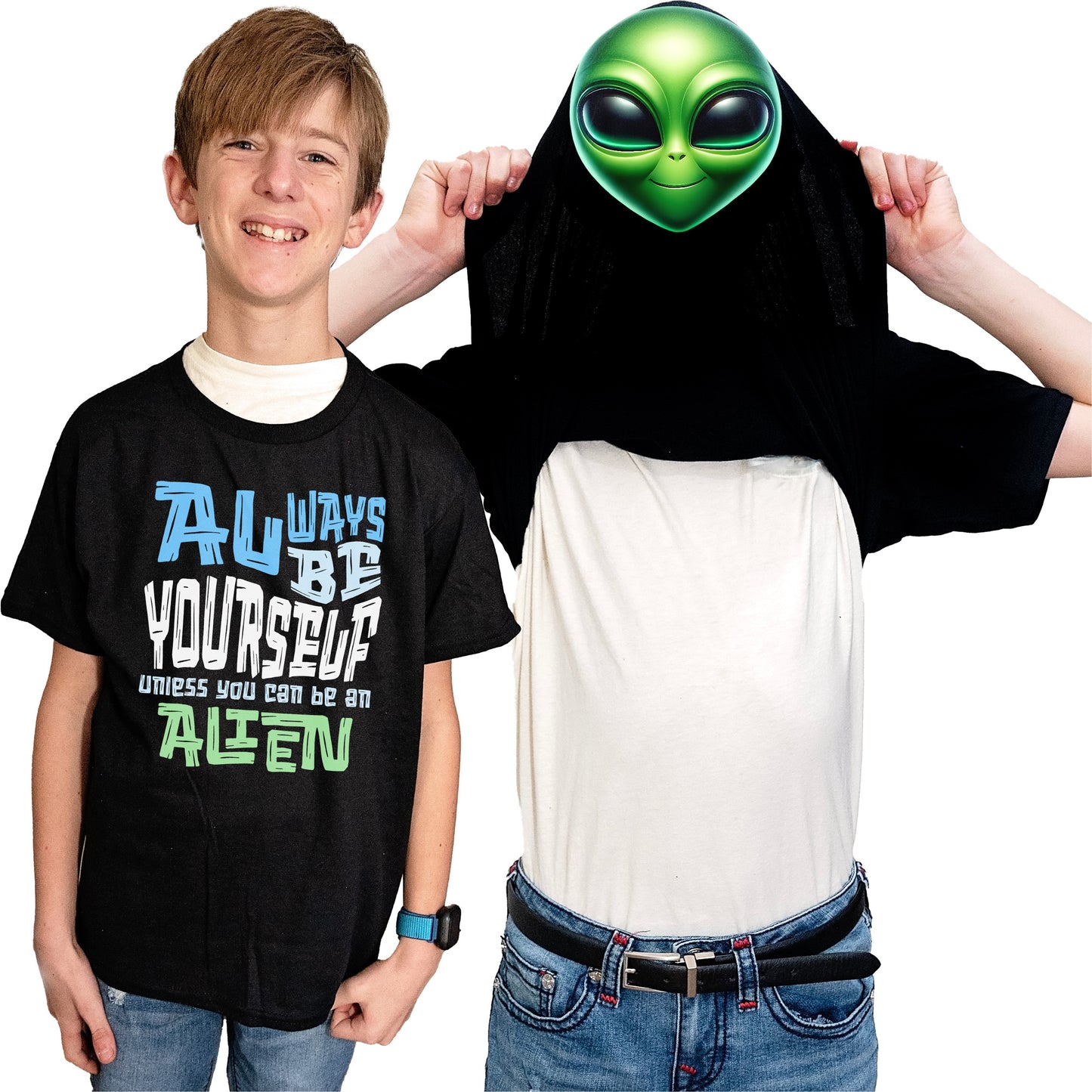 Always Be Yourself Unless You Can Be An Alien Flip Shirt - Funny Martian Face T-Shirt Flip Tee