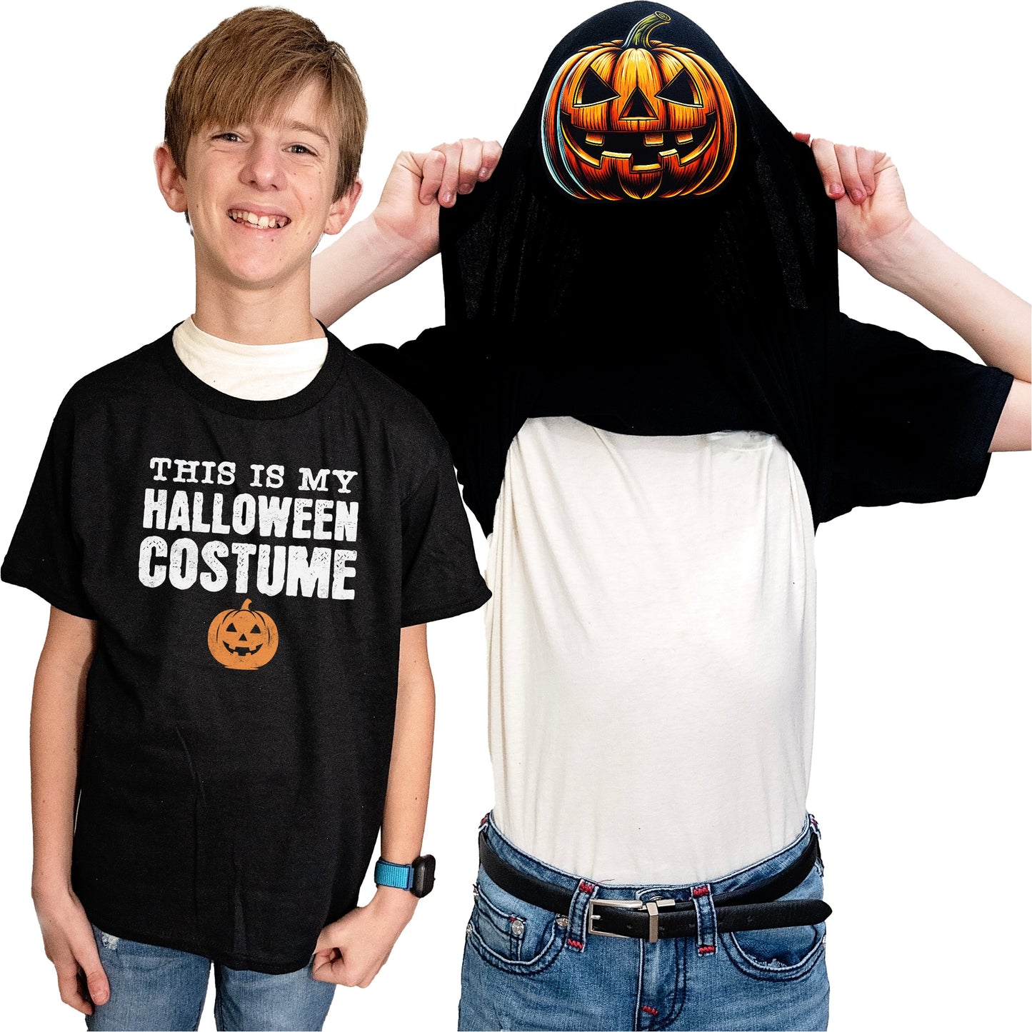 This Is My Halloween Costume Jack-o-Lantern Flip Shirt - Funny Pumpkin Flip Tee
