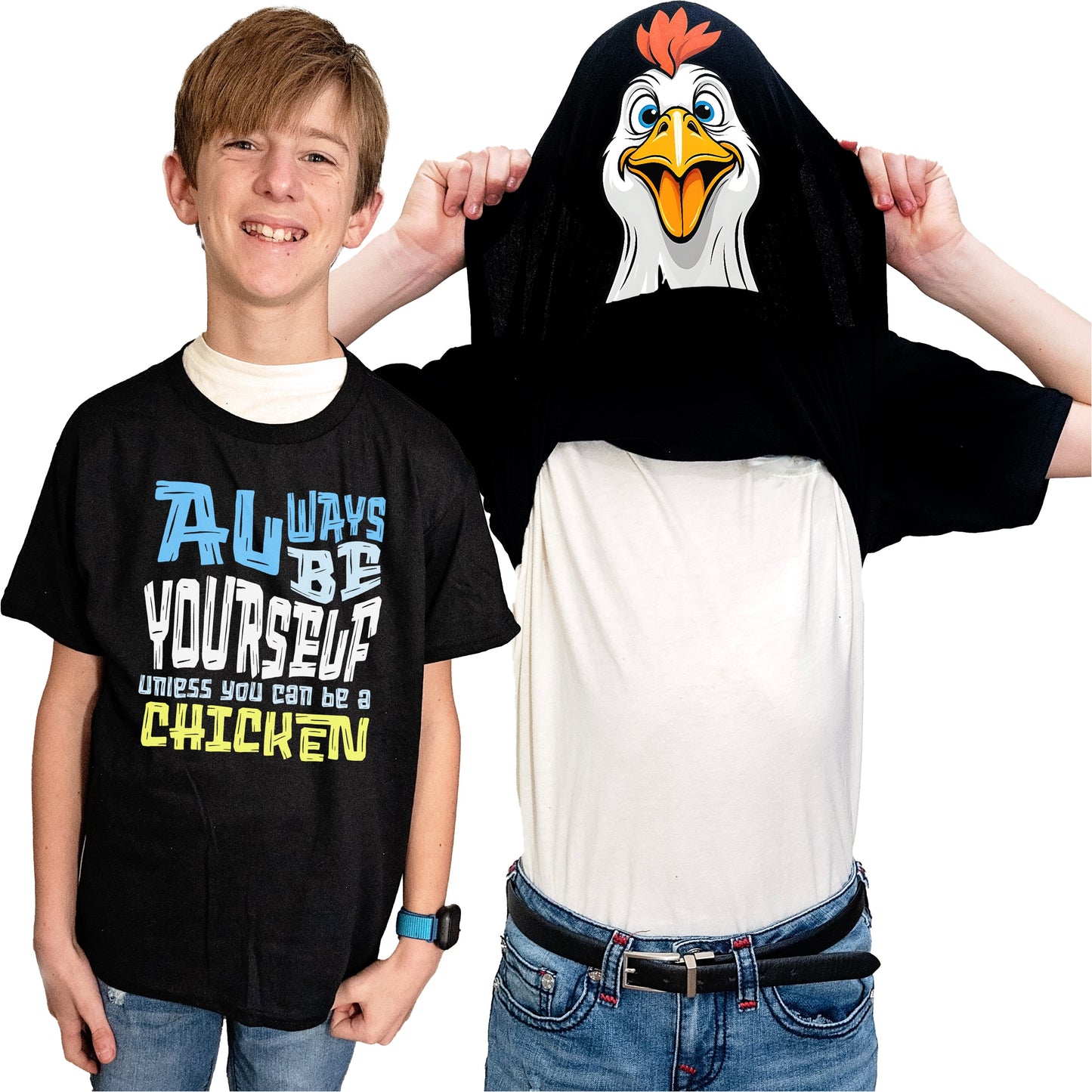 Always Be Yourself Unless You Can Be A Chicken Flip Shirt - Funny Chicken Face T-Shirt Flip Tee