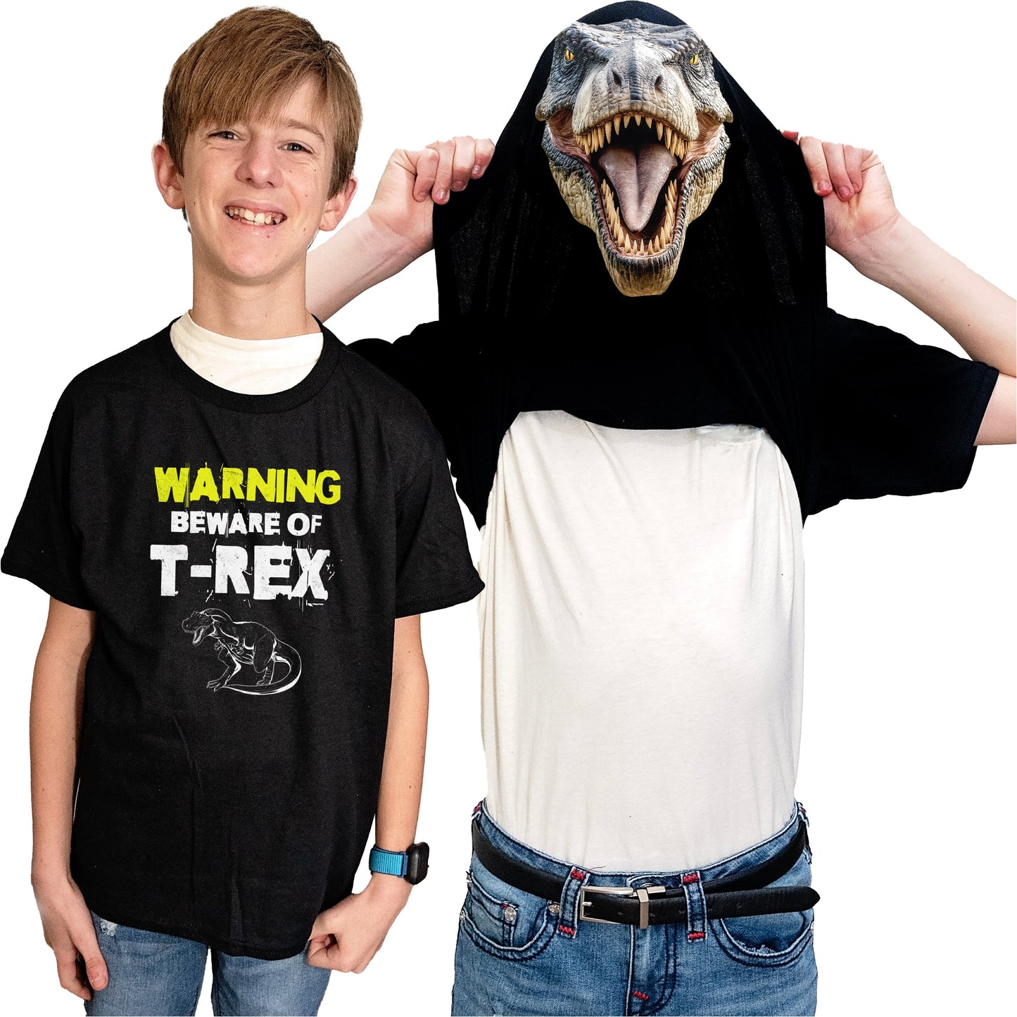 Beware of T-Rex Flip Shirt - Funny Tyrannosaurus Rex Dinosaur T-Shirt Flip Tee