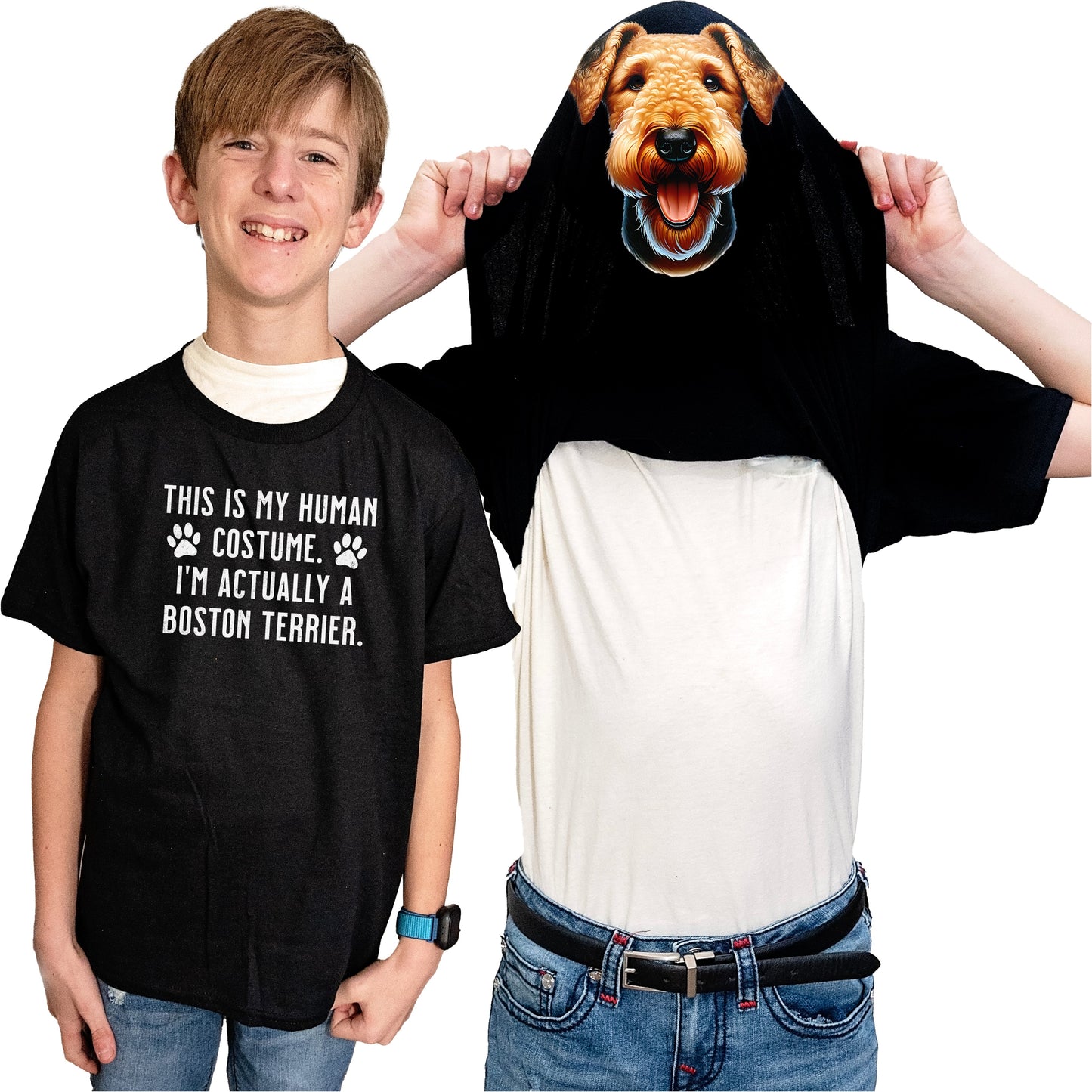 I'm Really An Airedale Flip Shirt - Funny Dog Owner T-Shirt Flip Tee