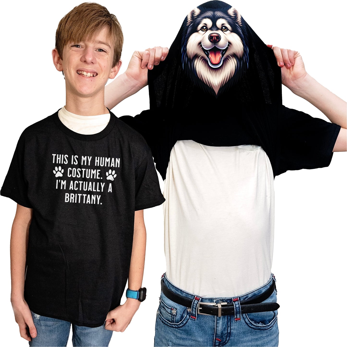 I'm Really An Alaskan Malamute Flip Shirt - Funny Dog Owner T-Shirt Flip Tee