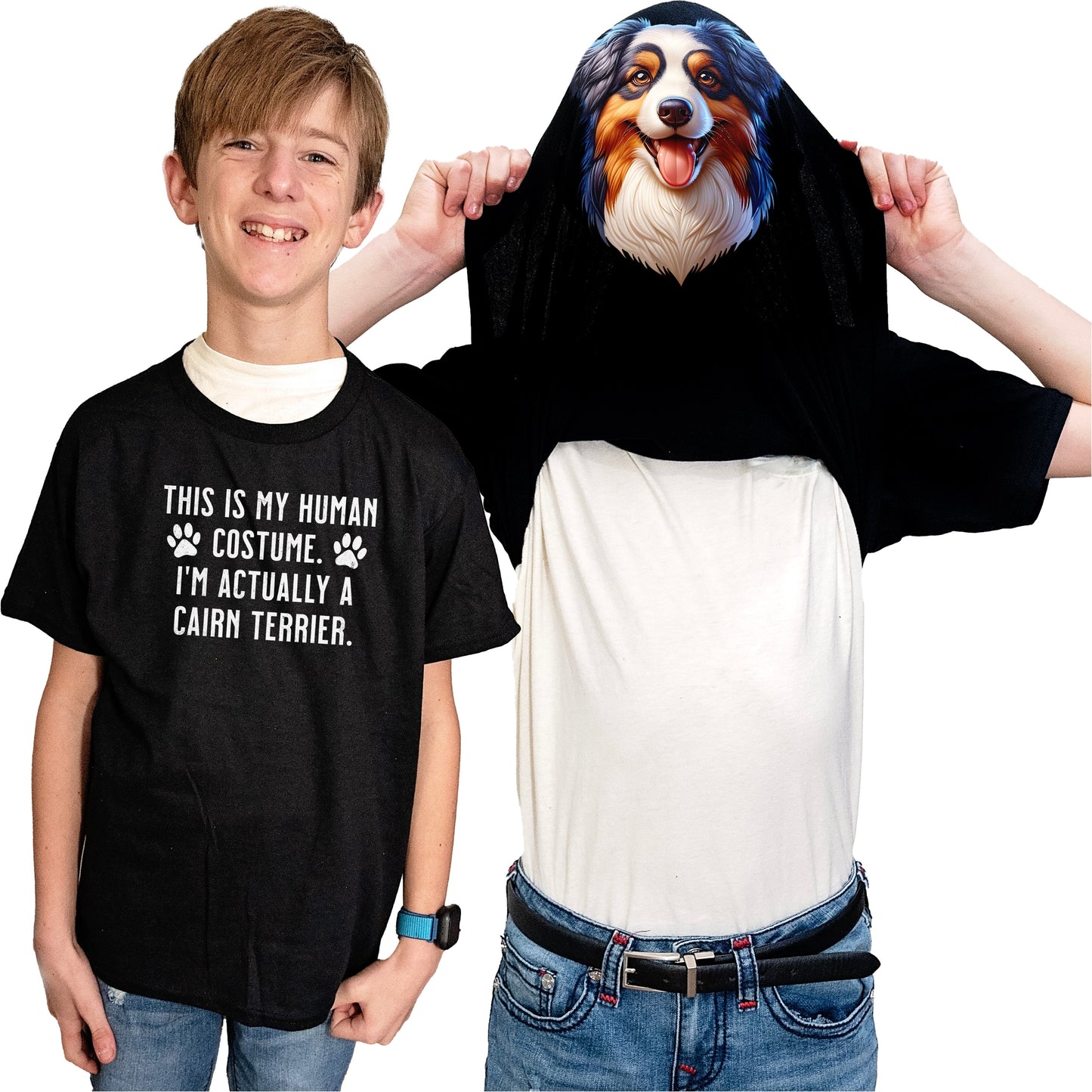 I'm Really An Australian Shepherd Flip Shirt - Funny Dog Owner T-Shirt Flip Tee