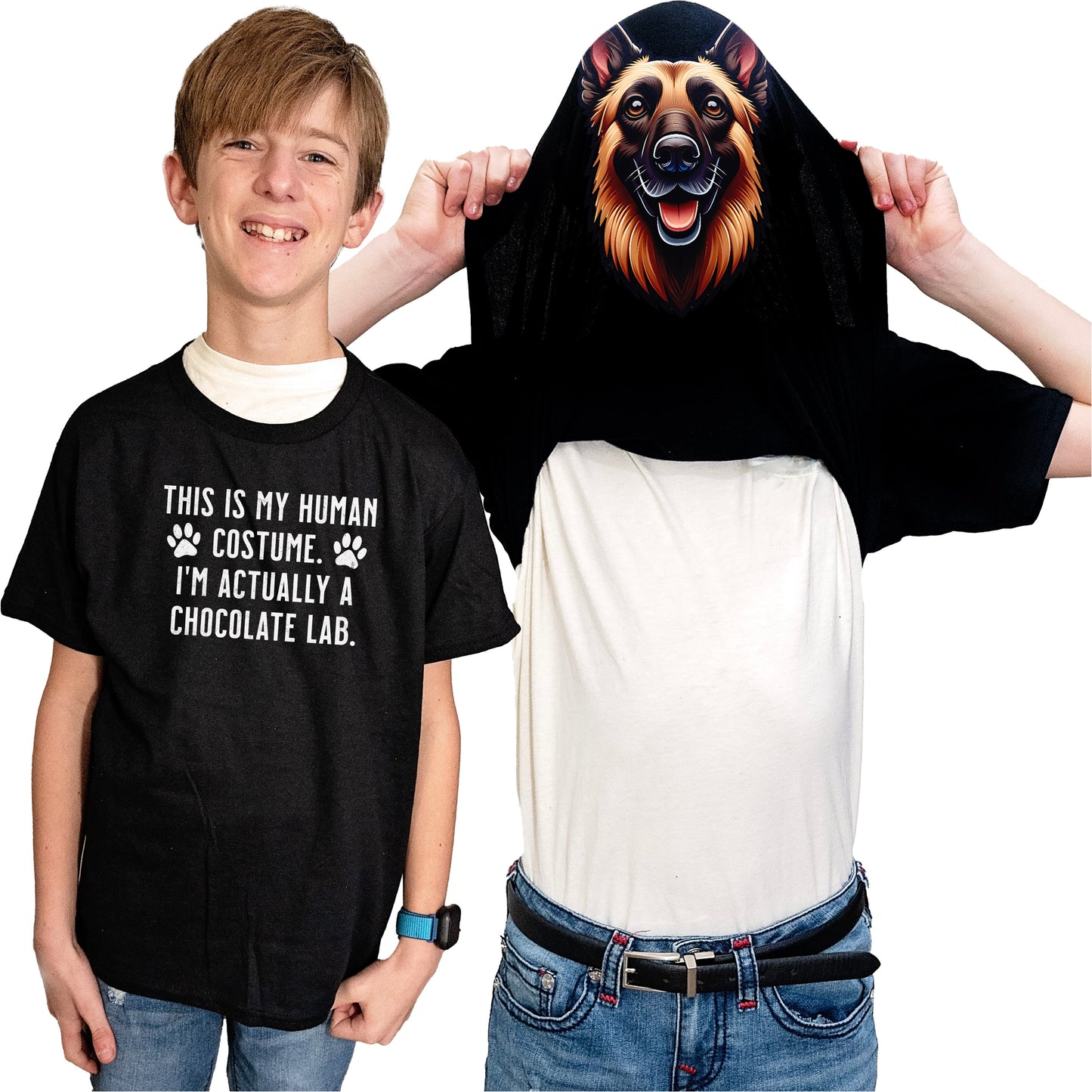 I'm Really A Belgian Malinois Flip Shirt - Funny Dog Owner T-Shirt Flip Tee