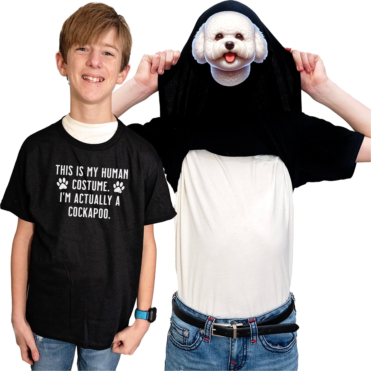 I'm Really A Bichon Frise Flip Shirt - Funny Dog Owner T-Shirt Flip Tee