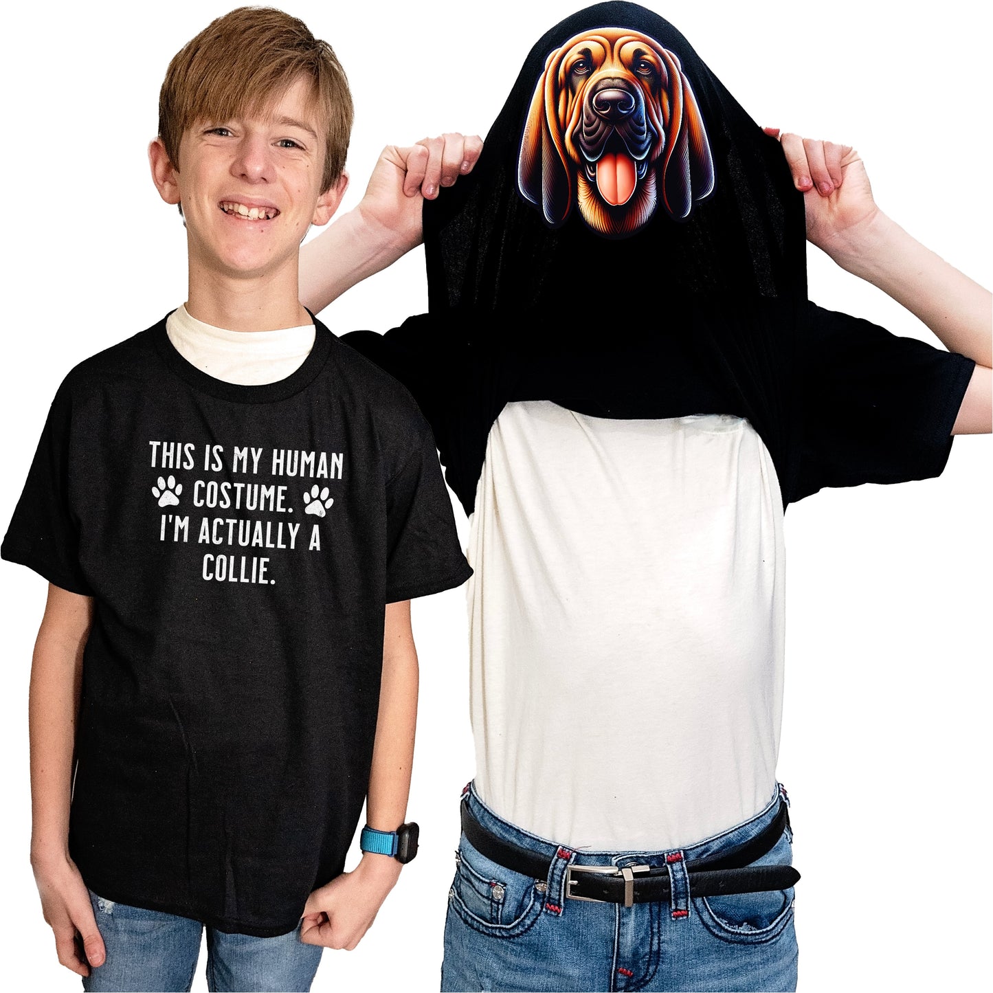 I'm Really A Bloodhound Flip Shirt - Funny Dog Owner T-Shirt Flip Tee