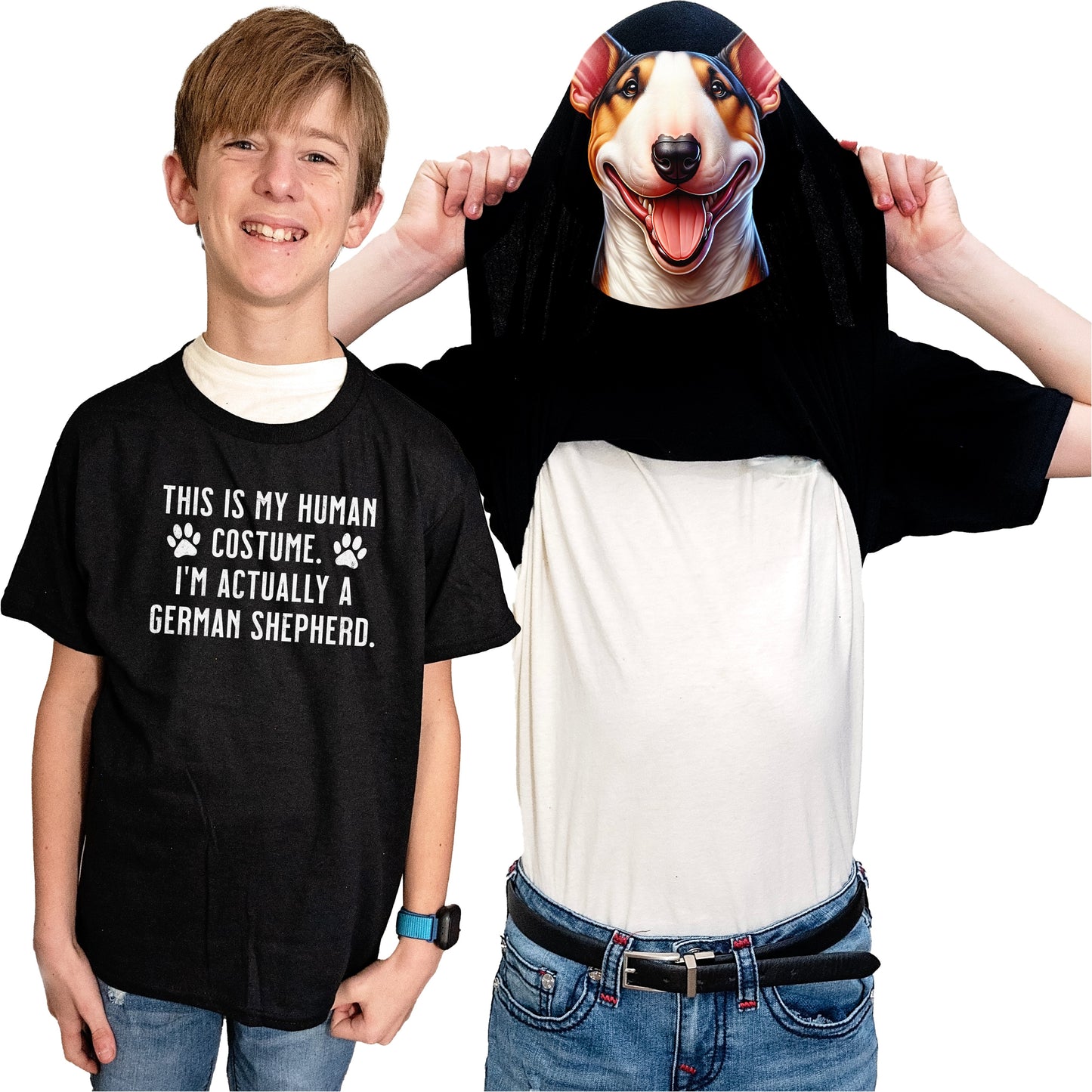 I'm Really A Bull Terrier Flip Shirt - Funny Dog Owner T-Shirt Flip Tee