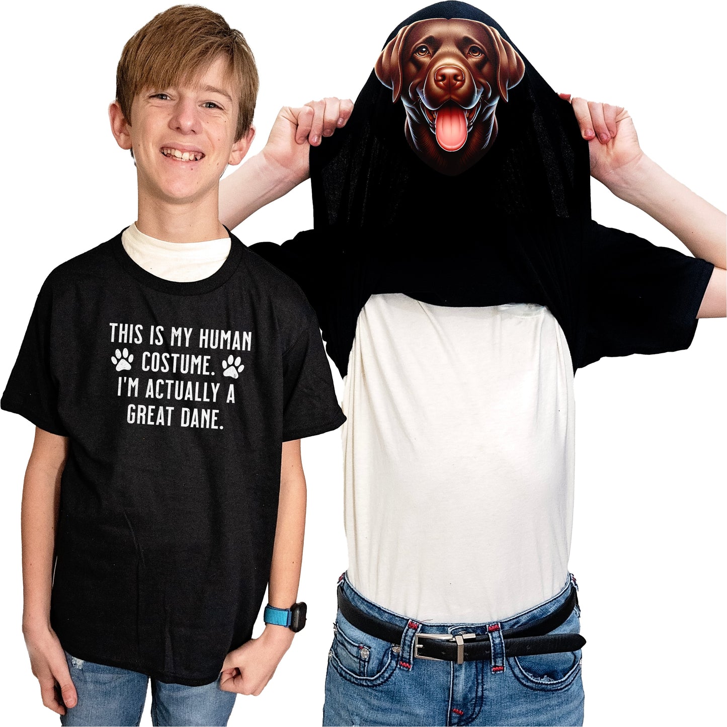 I'm Really A Chocolate Lab Flip Shirt - Funny Dog Owner T-Shirt Flip Tee