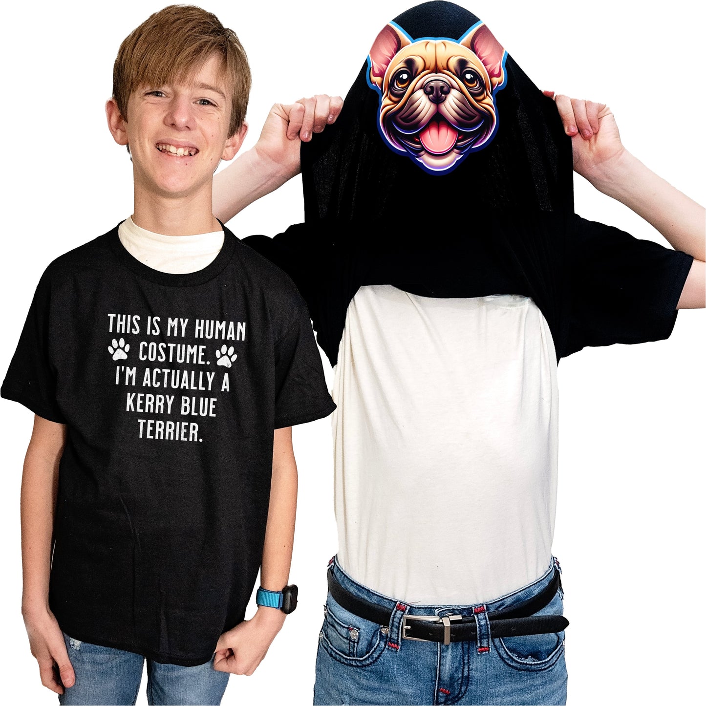 I'm Really A French Bulldog Flip Shirt - Funny Dog Owner T-Shirt Flip Tee