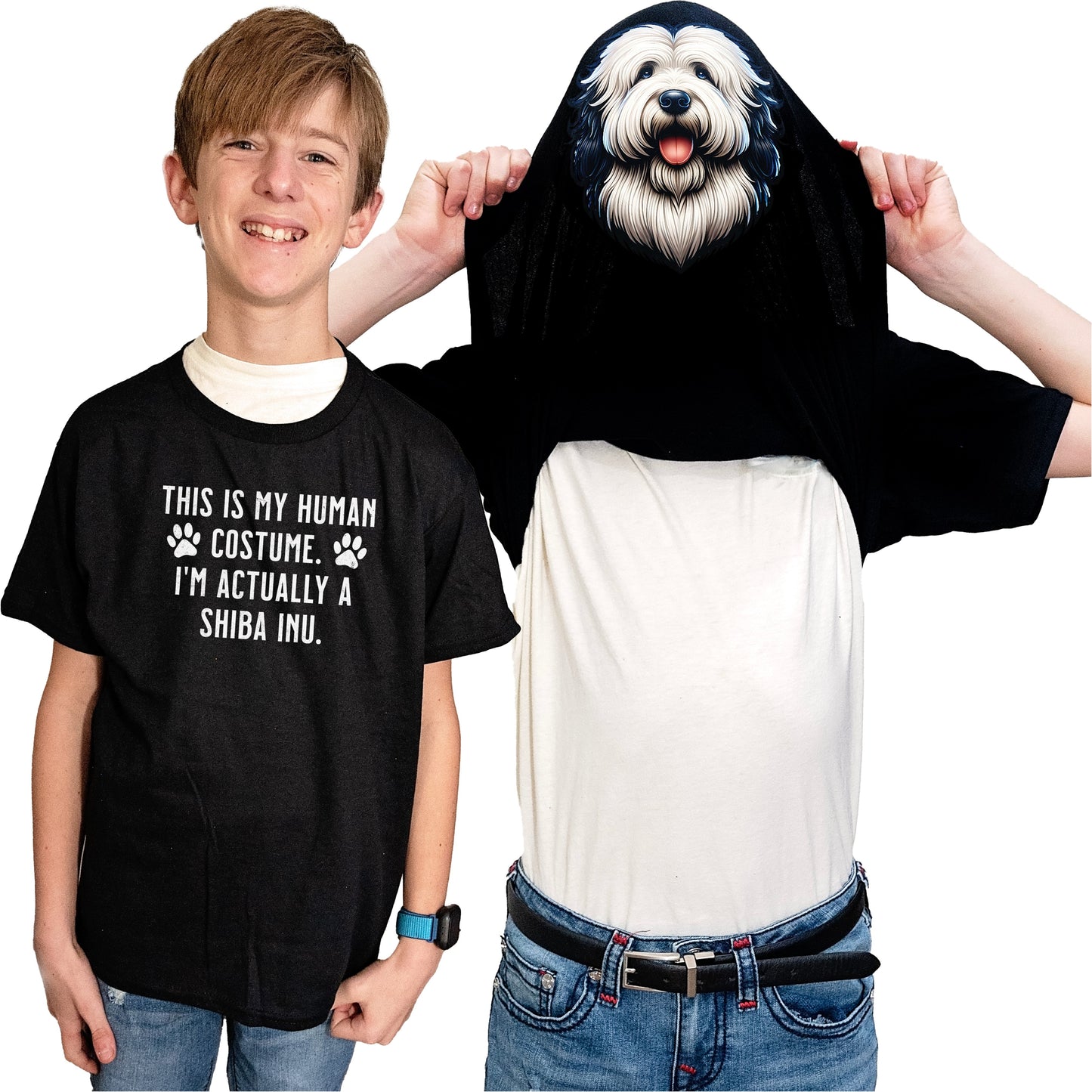 I'm Really An Old English Sheepdog Flip Shirt - Funny Dog Owner T-Shirt Flip Tee