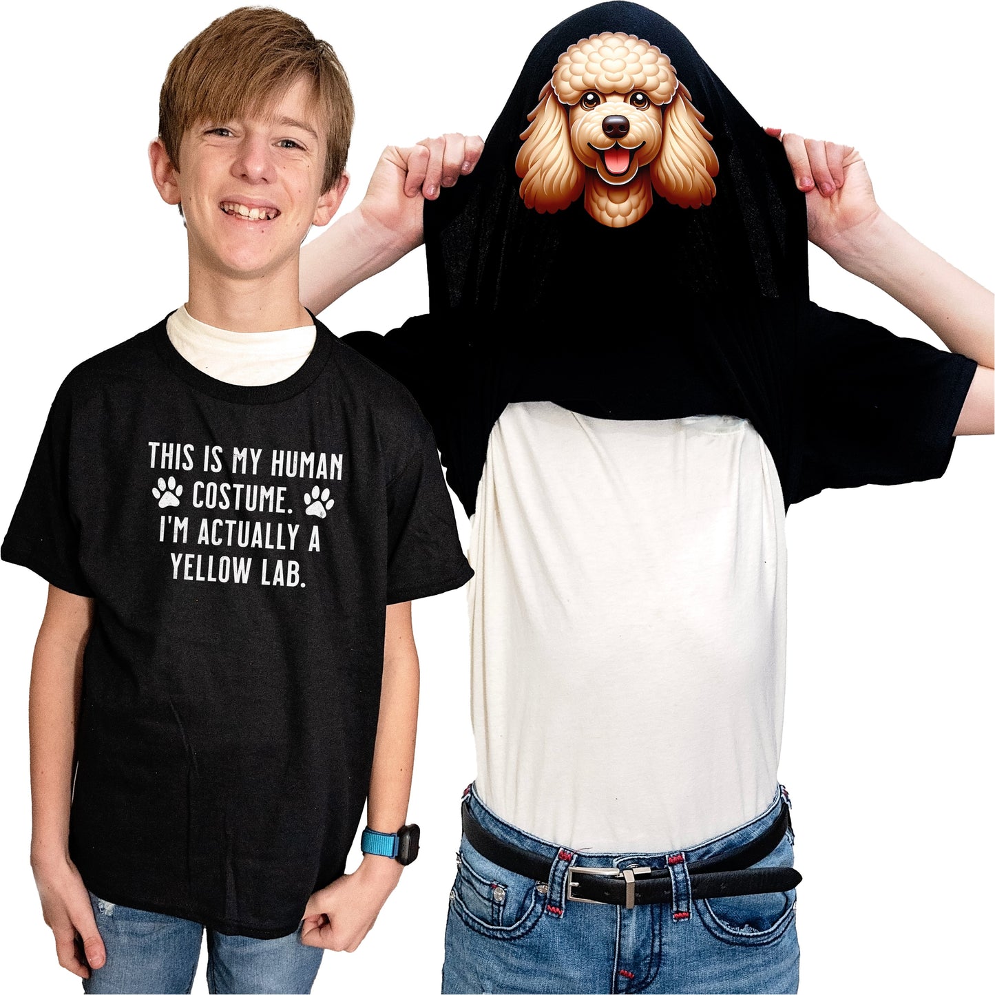 I'm Really A Poodle Flip Shirt - Funny Dog Owner T-Shirt Flip Tee