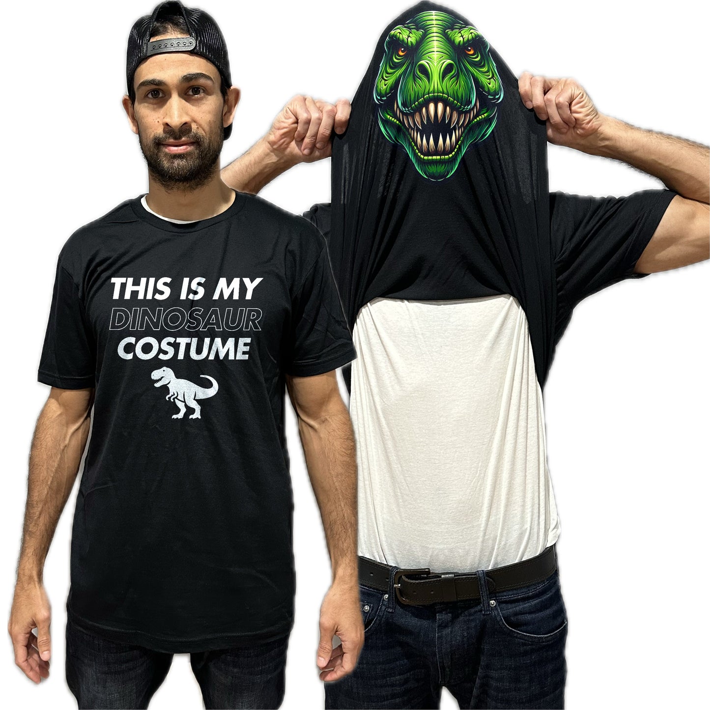 This Is My Dinosaur Costume Flip Shirt - T-Rex T-Shirt