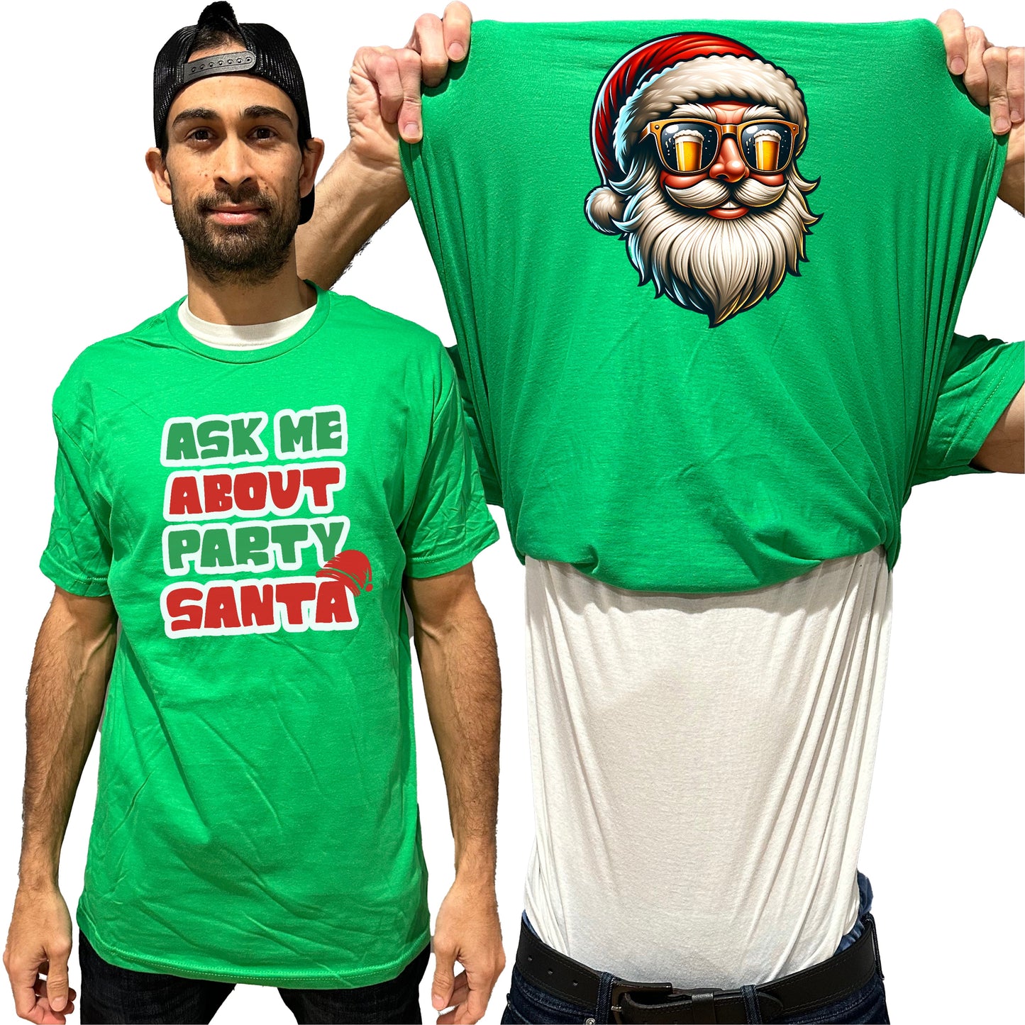 Ask Me About Party Santa Flip Shirt - Funny Christmas Party T-Shirt