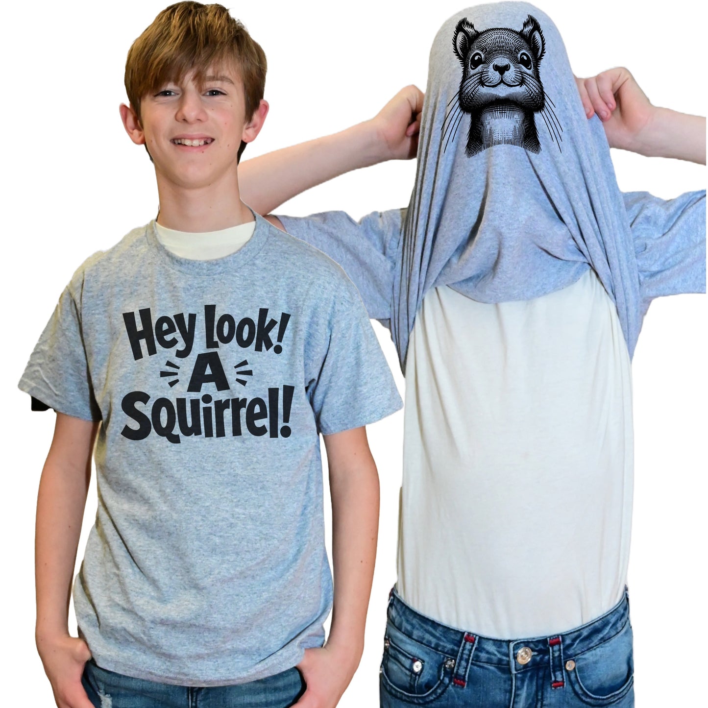 Hey Look! A Squirrel! Funny Flip Shirt -Funny ADHD Squirrel T-Shirt