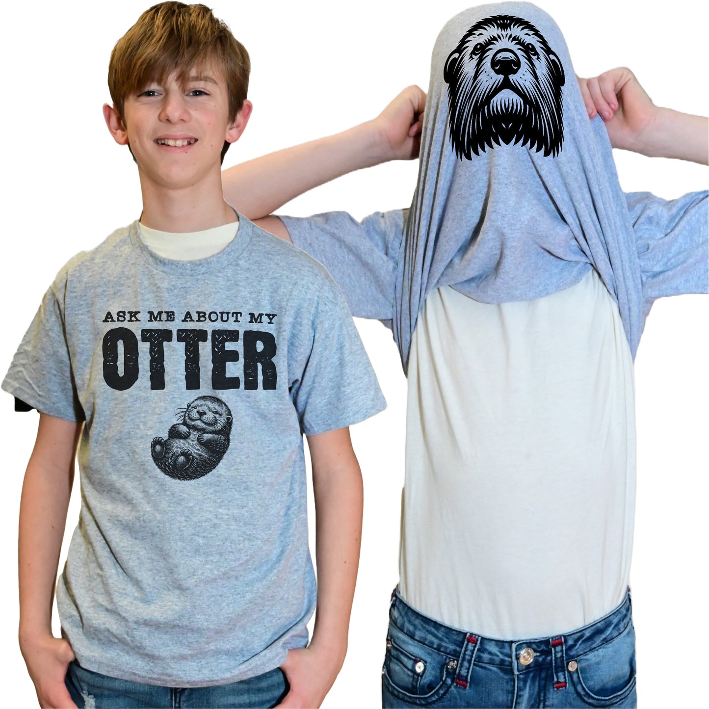 Ask Me About My Otter Flip Shirt - Funny Animal T-Shirt Flip Tee
