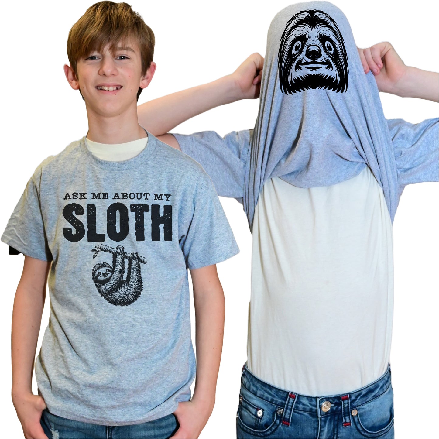 Ask Me About My Sloth Flip Shirt - Funny Animal T-Shirt Flip Tee