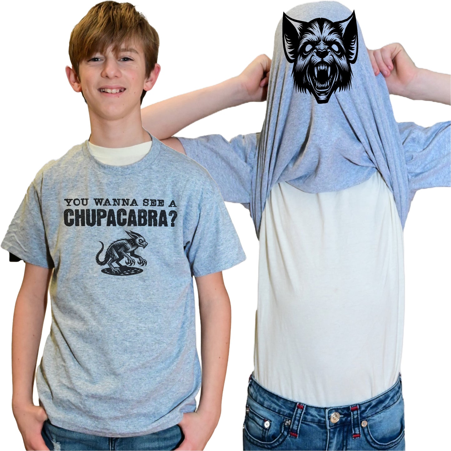You Wanna See A Chupacabra Flip Shirt - Funny Chupacabra Face Cryptozoology T-Shirt Flip Tee