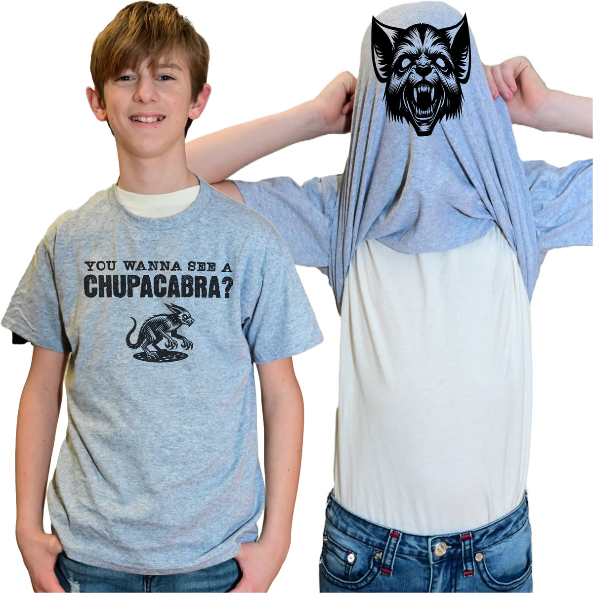 You Wanna See A Chupacabra Flip Shirt - Funny Chupacabra Face Cryptozoology T-Shirt Flip Tee