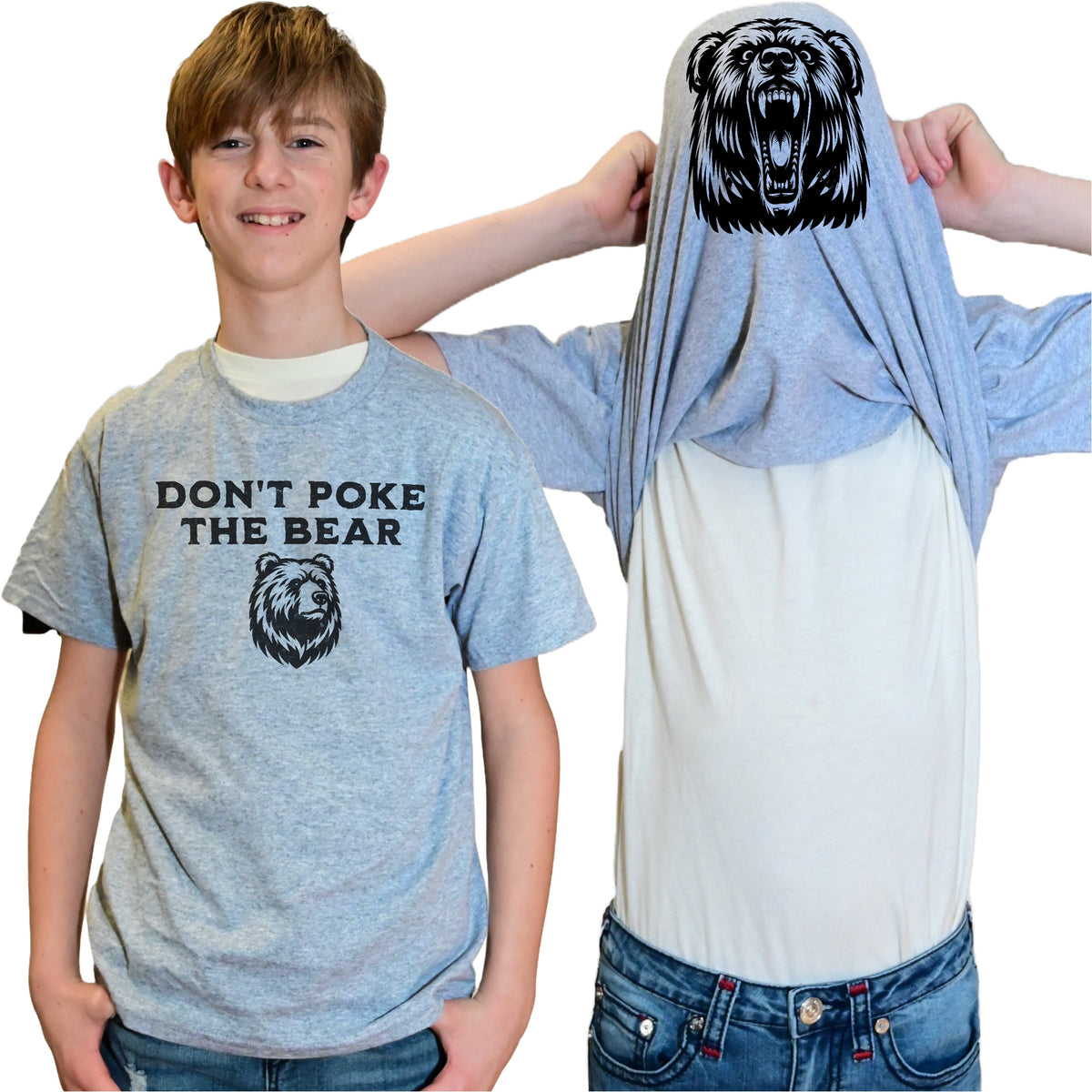 Don't Poke the Bear Flip Shirt - Funny Grizzly Bear T-Shirt Flip Shirt