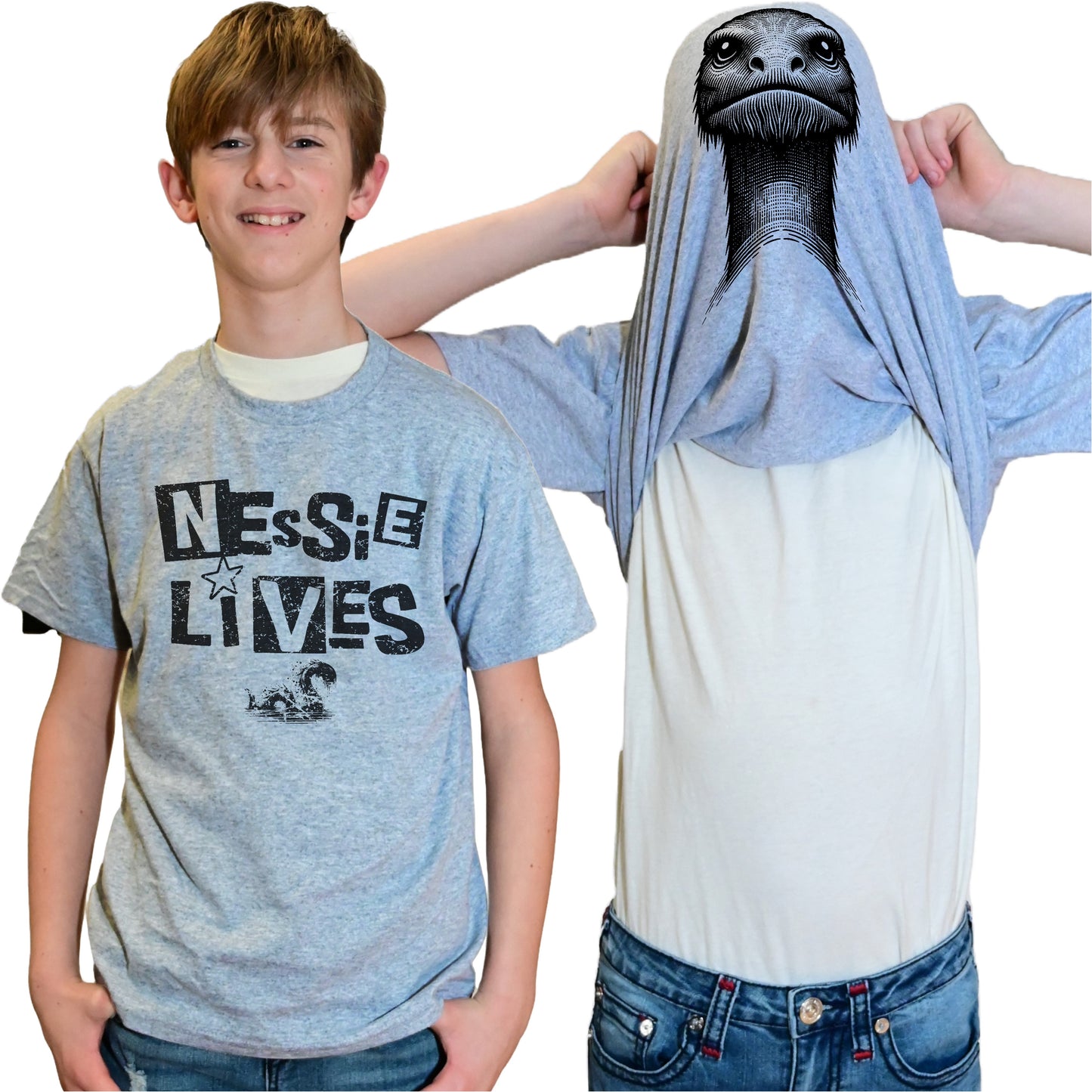 Nessie Lives Loch Ness Monster Flip Shirt - Funny Cryptid Flip Tee T-Shirt