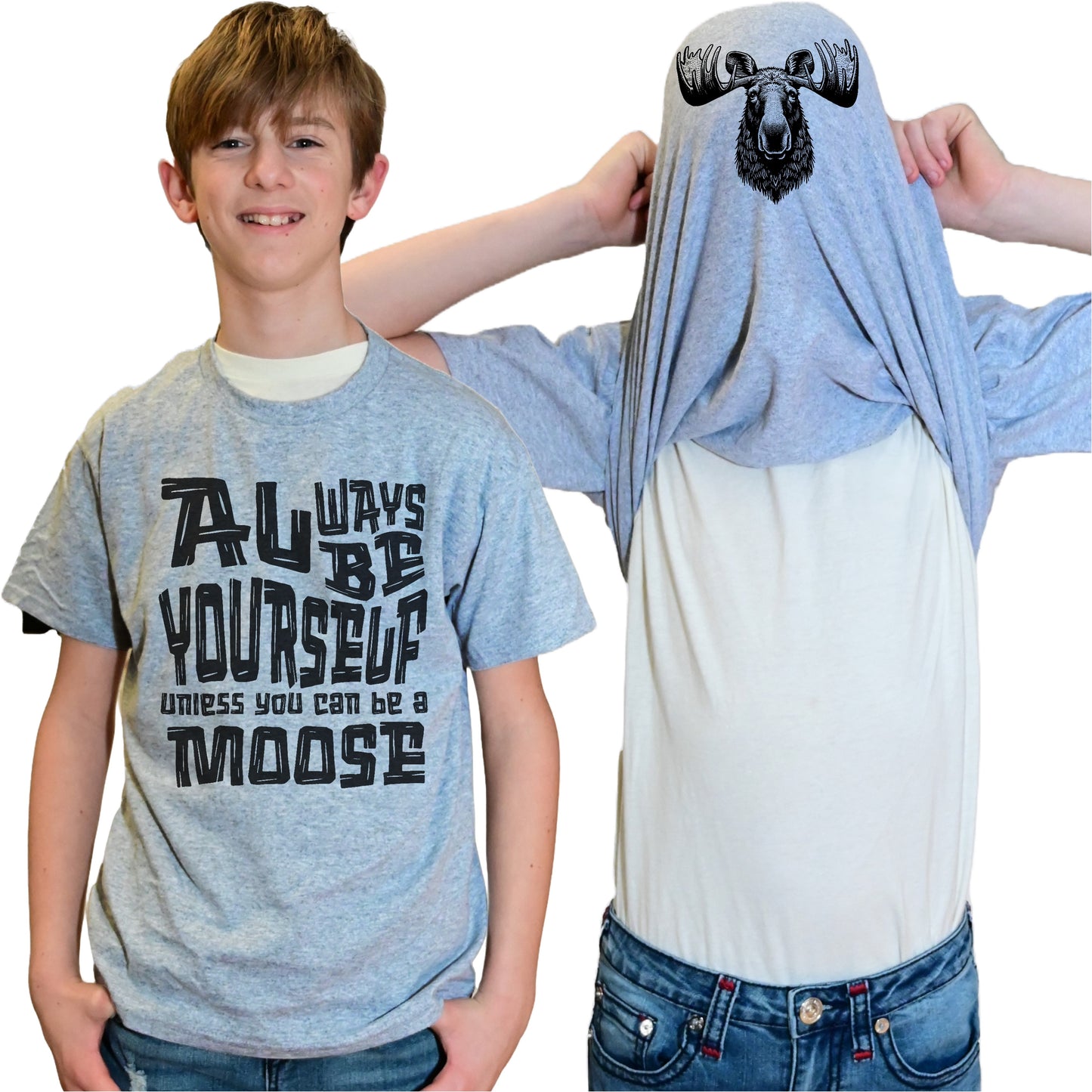 Always Be Yourself Unless You Can Be A Moose Flip Shirt - Funny Moose Face Flip Tee T-Shirt