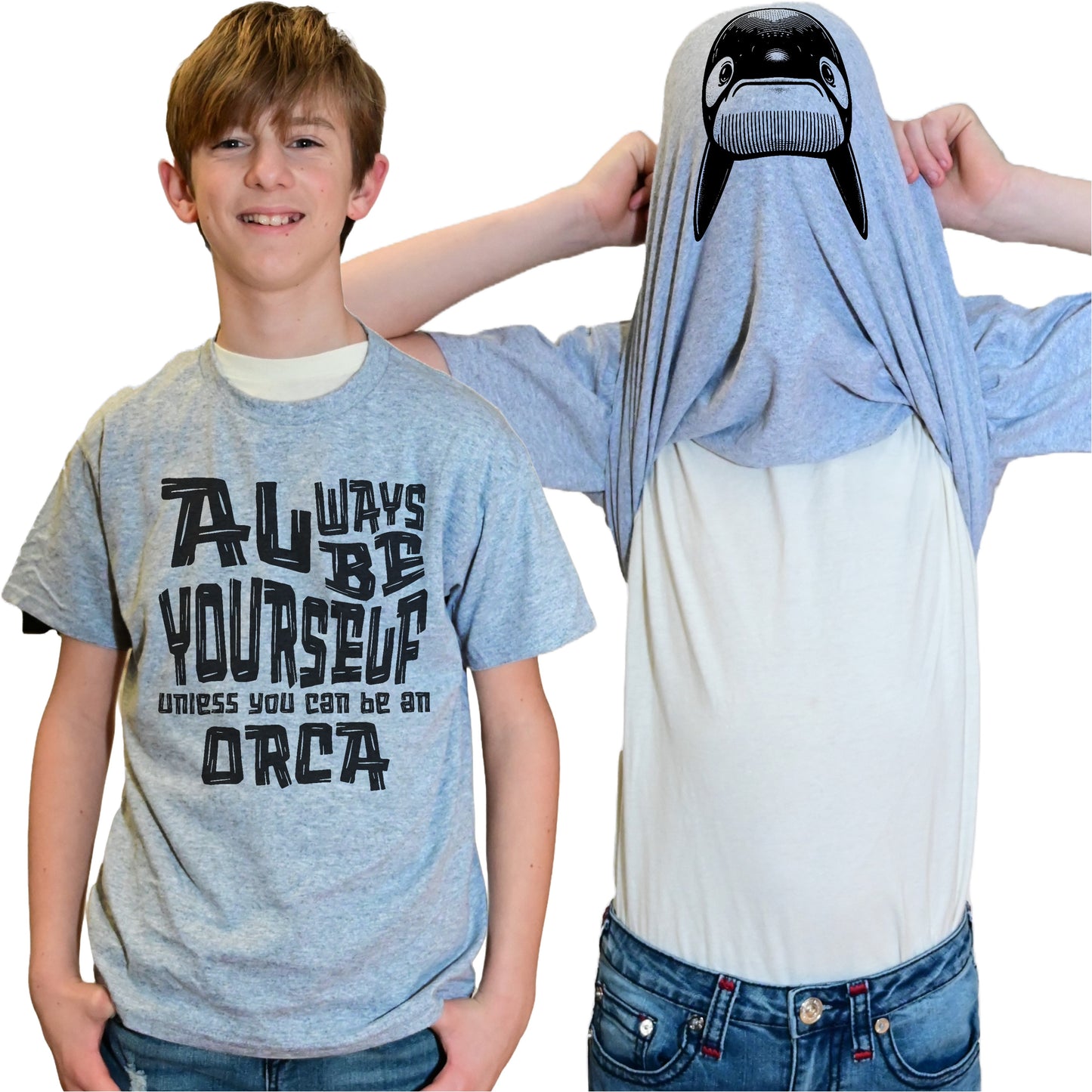 Always Be Yourself Unless You Can Be An Orca Flip Shirt - Funny Killer Whale Face Flip Tee T-Shirt