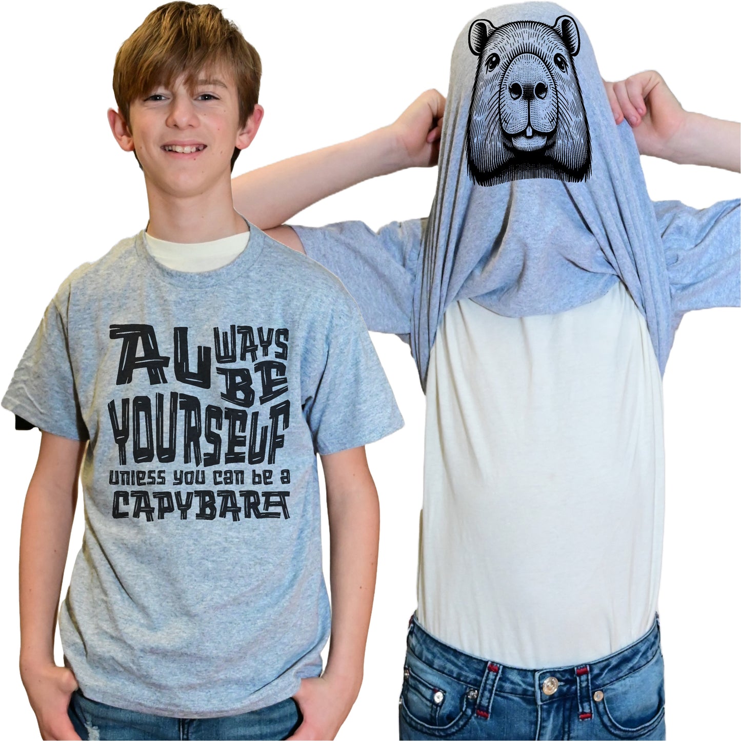 Always Be Yourself Unless You Can Be A Capybara Flip Shirt - Funny Capybara Face Flip Tee T-Shirt
