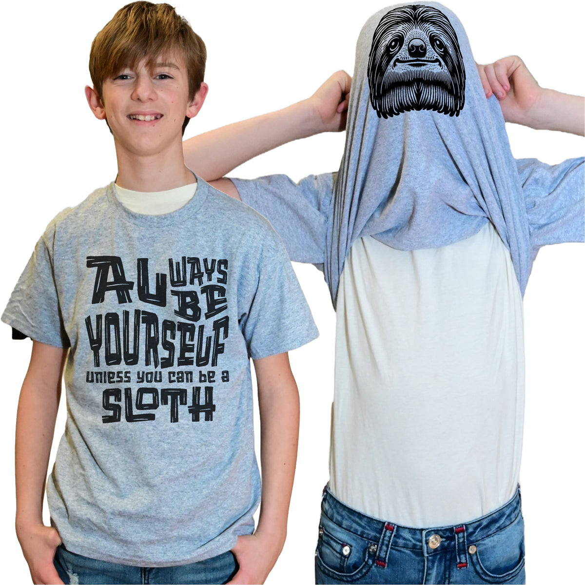 Always Be Yourself Unless You Can Be A Sloth Flip Shirt - Funny Sloth Face Flip Tee T-Shirt