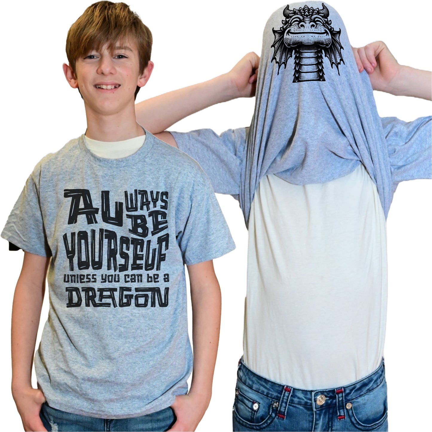 Always Be Yourself Unless You Can Be A Dragon Flip Shirt - Funny Dragon Face Flip Tee T-Shirt