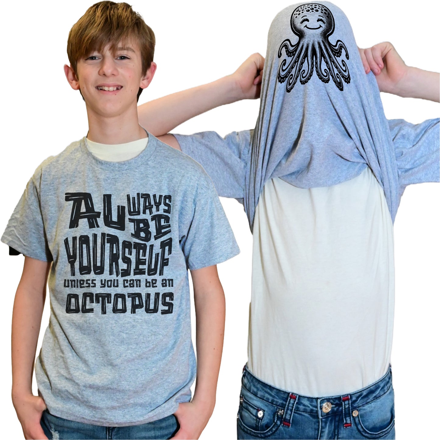 Always Be Yourself Unless You Can Be An Octopus Flip Shirt - Funny Octopus Face Flip Tee T-Shirt
