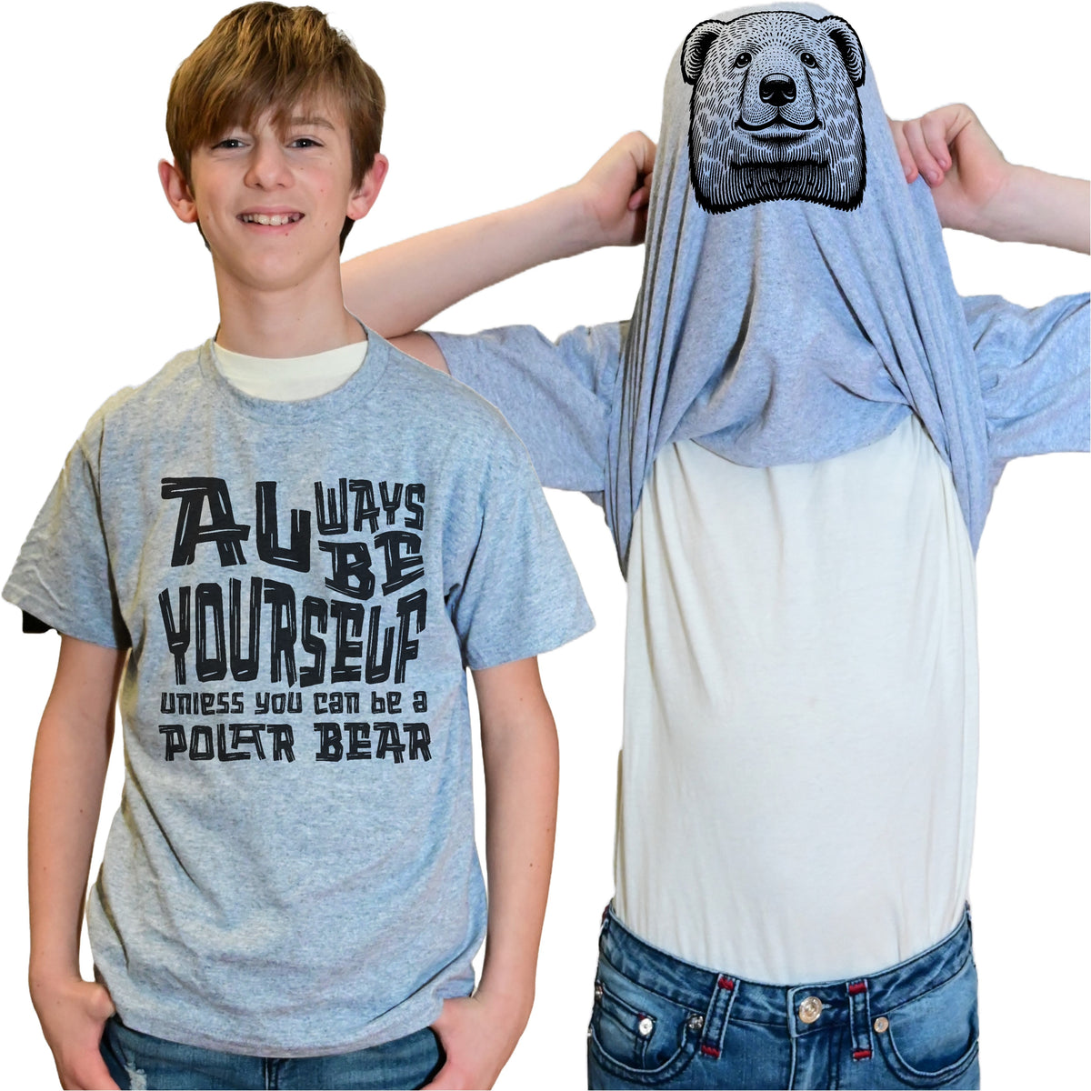 Always Be Yourself Unless You Can Be A Polar Bear Flip Shirt - Funny Animal Face Flip Tee T-Shirt