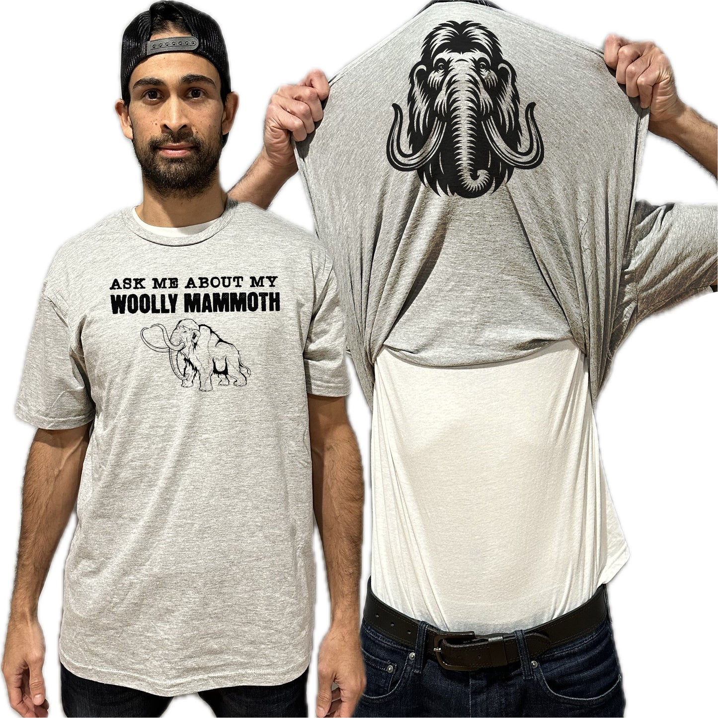 Ask Me About My Woolly Mammoth Flip Shirt - Funny Animal T-Shirt Flip Tee
