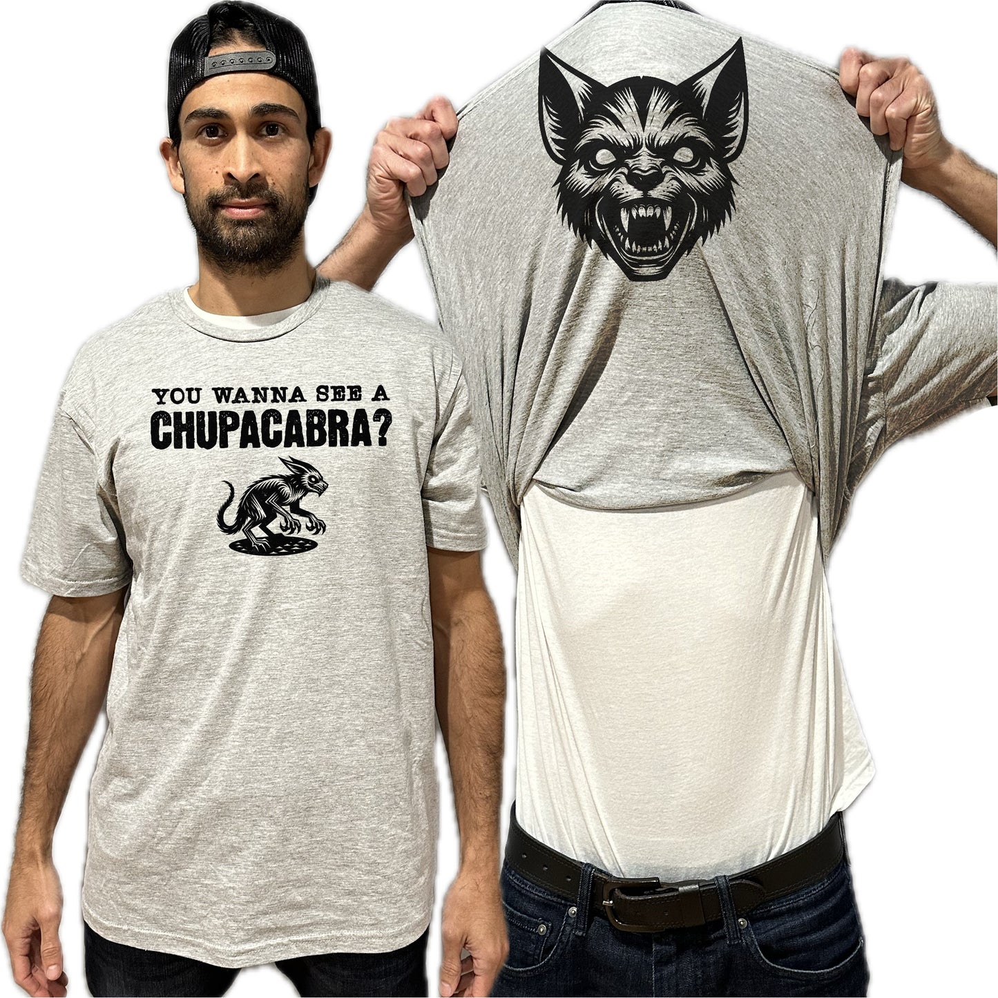 You Wanna See A Chupacabra Flip Shirt - Funny Chupacabra Face Cryptozoology T-Shirt Flip Tee