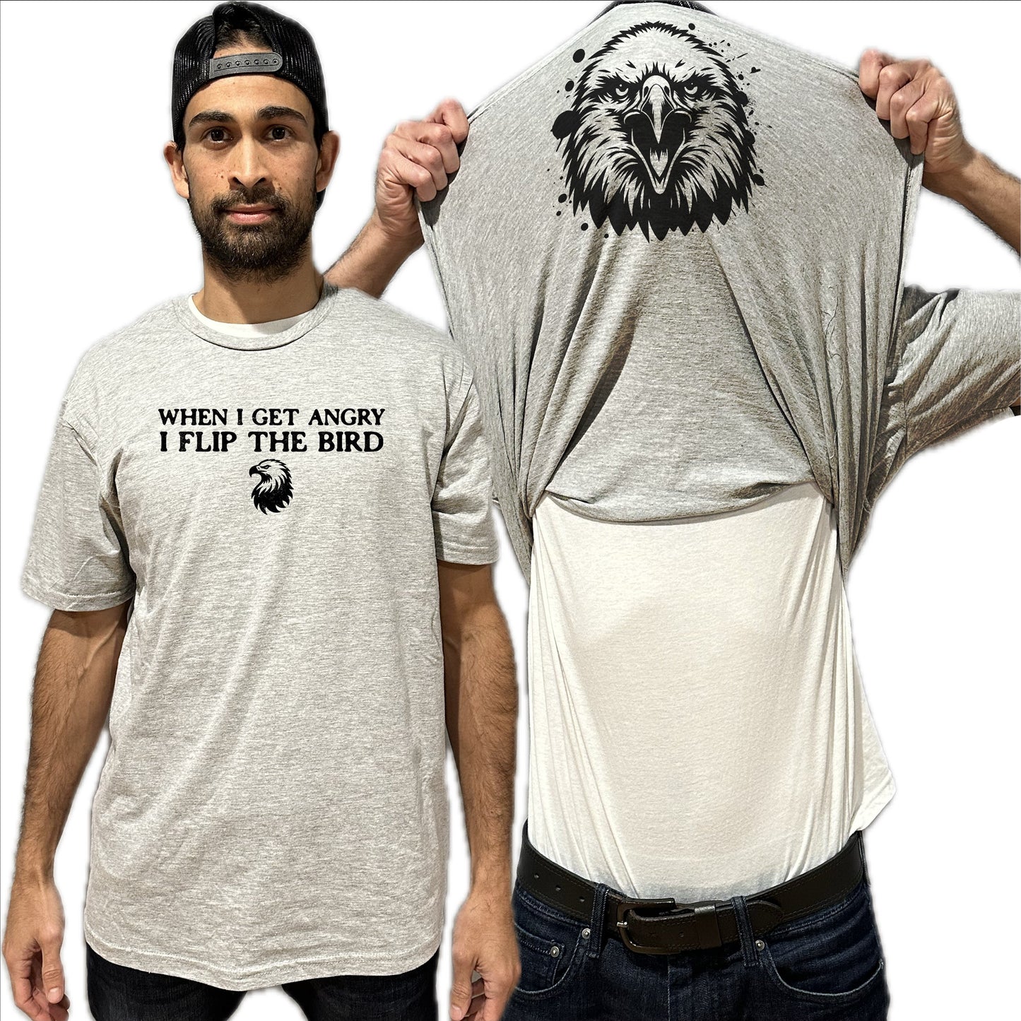When I Get Angry I Flip The Bird Flip Shirt - Funny Bald Eagle T-Shirt