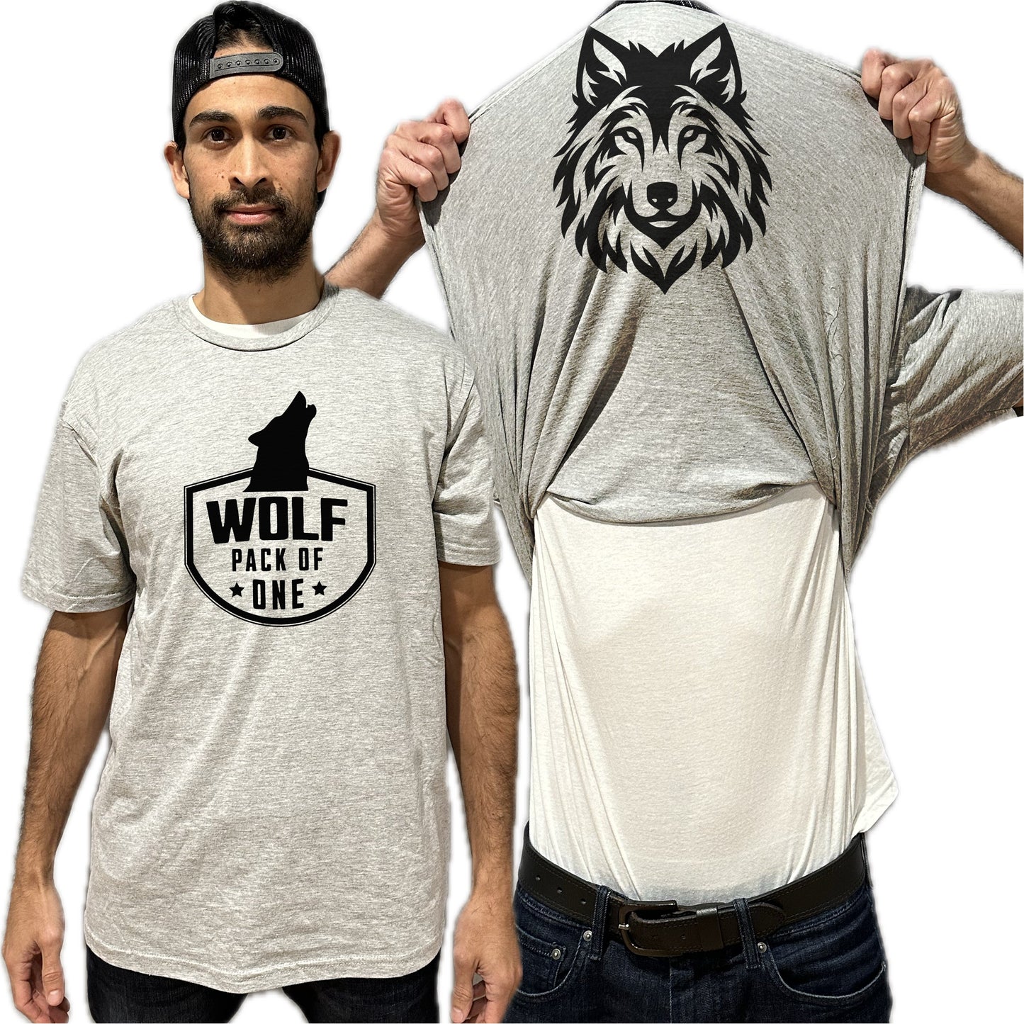 Wolf Pack of One Funny Flip Shirt - Wolf Face T-Shirt Flip Tee