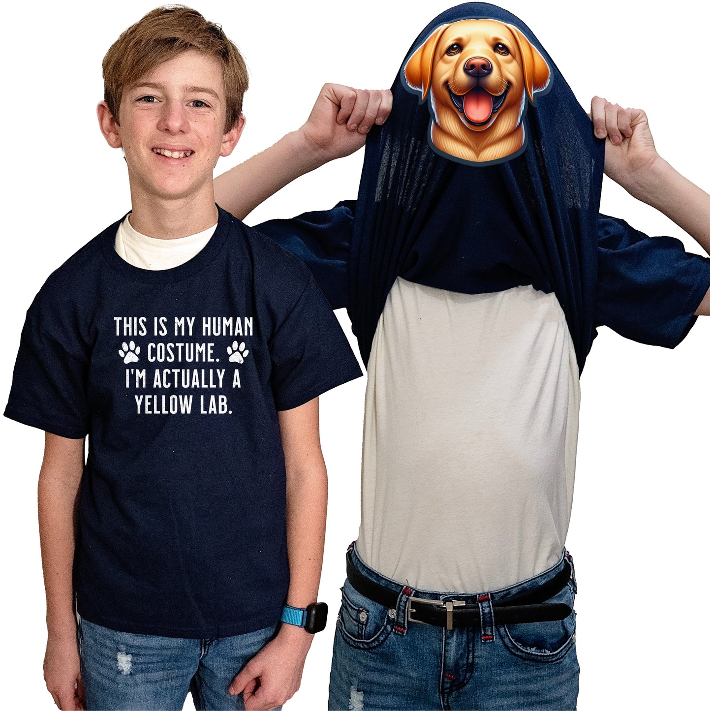 I'm Really A Yellow Lab Flip Shirt - Funny Dog Owner T-Shirt Flip Tee