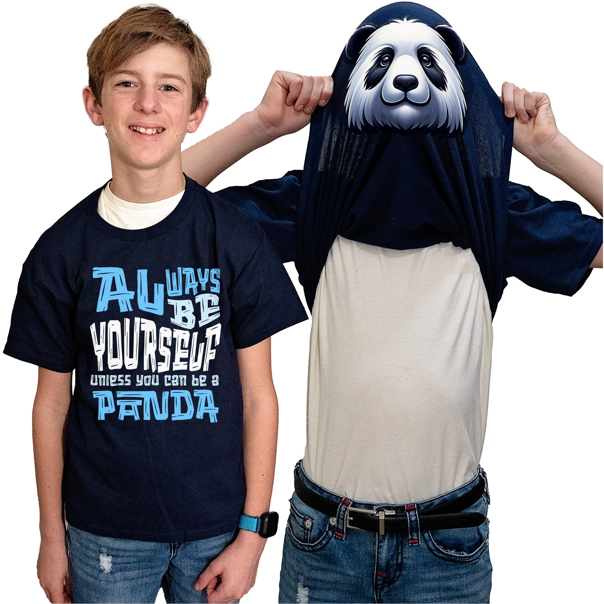 Always Be Yourself Unless You Can Be A Panda Flip Shirt - Funny Panda Bear Face T-Shirt Flip Tee