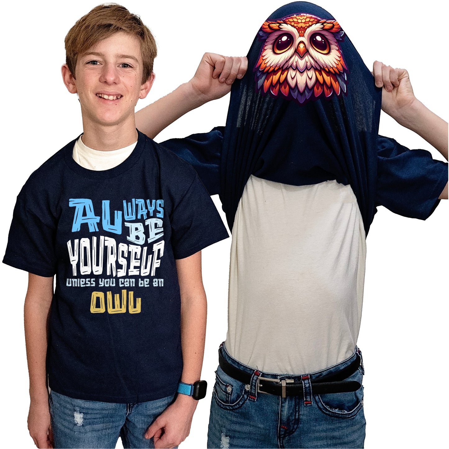 Always Be Yourself Unless You Can Be An Owl Flip Shirt - Funny Owl Face T-Shirt Flip Tee