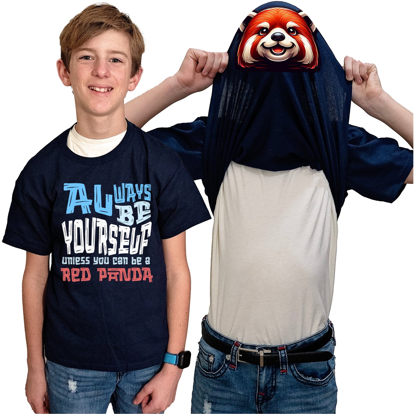 Always Be Yourself Unless You Can Be A Red Panda Flip Shirt - Funny Animal Face T-Shirt Flip Tee