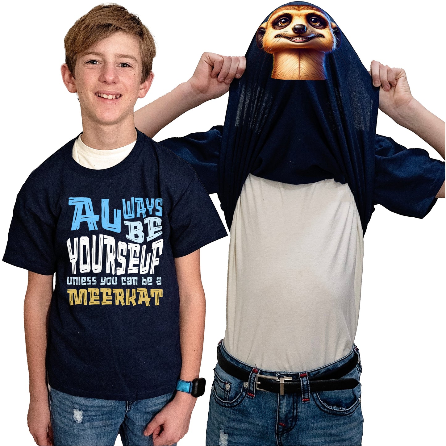 Always Be Yourself Unless You Can Be A Meerkat Flip Shirt - Funny Animal Face T-Shirt Flip Tee