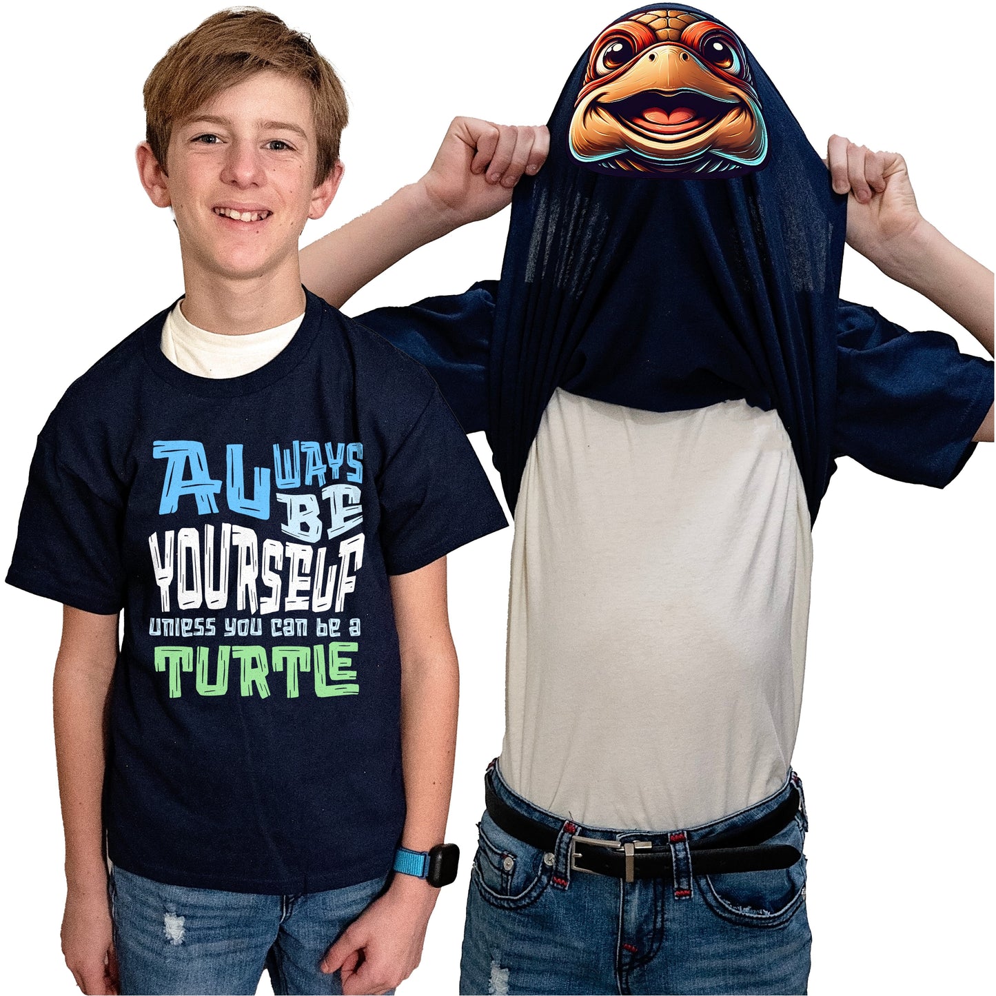 Always Be Yourself Unless You Can Be A Turtle Flip Shirt - Funny Animal Face T-Shirt Flip Tee