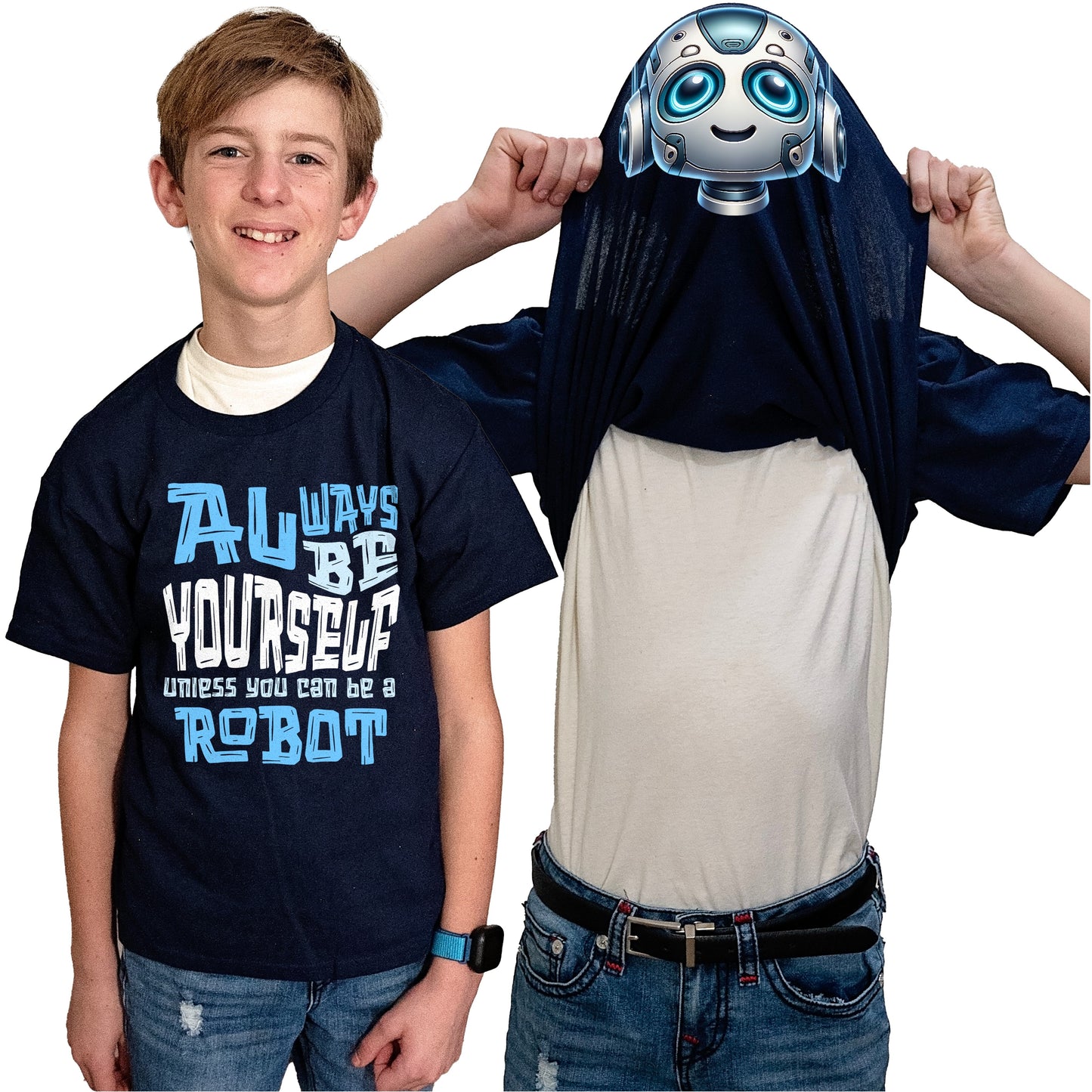 Always Be Yourself Unless You Can Be A Robot Flip Shirt - Funny Robot Face T-Shirt Flip Tee